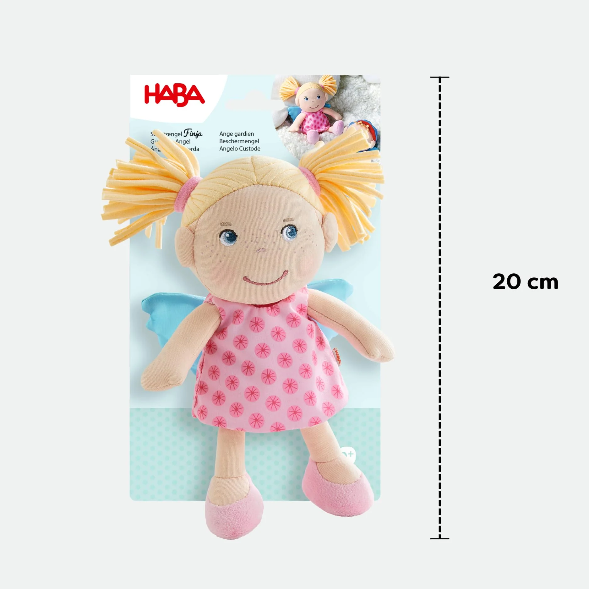HABA Schutzengel Finja – Kuschelige Stoffpuppe (20 cm), perfektes Willkommensgeschenk für Babys & Kleinkinder – Waschbar bei 30 °C – 1304103001 - Image 5