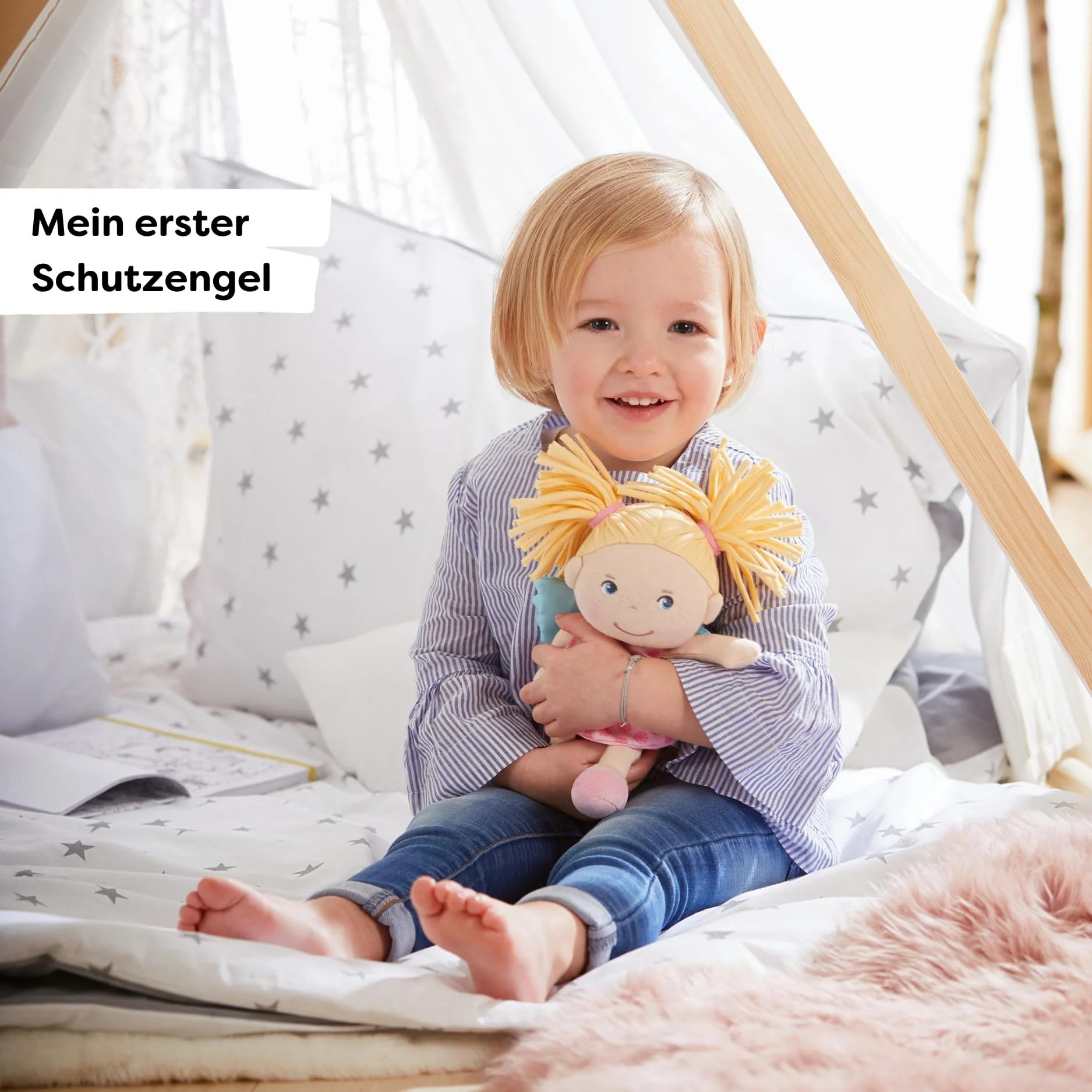 HABA Schutzengel Finja – Kuschelige Stoffpuppe (20 cm), perfektes Willkommensgeschenk für Babys & Kleinkinder – Waschbar bei 30 °C – 1304103001 - Image 7