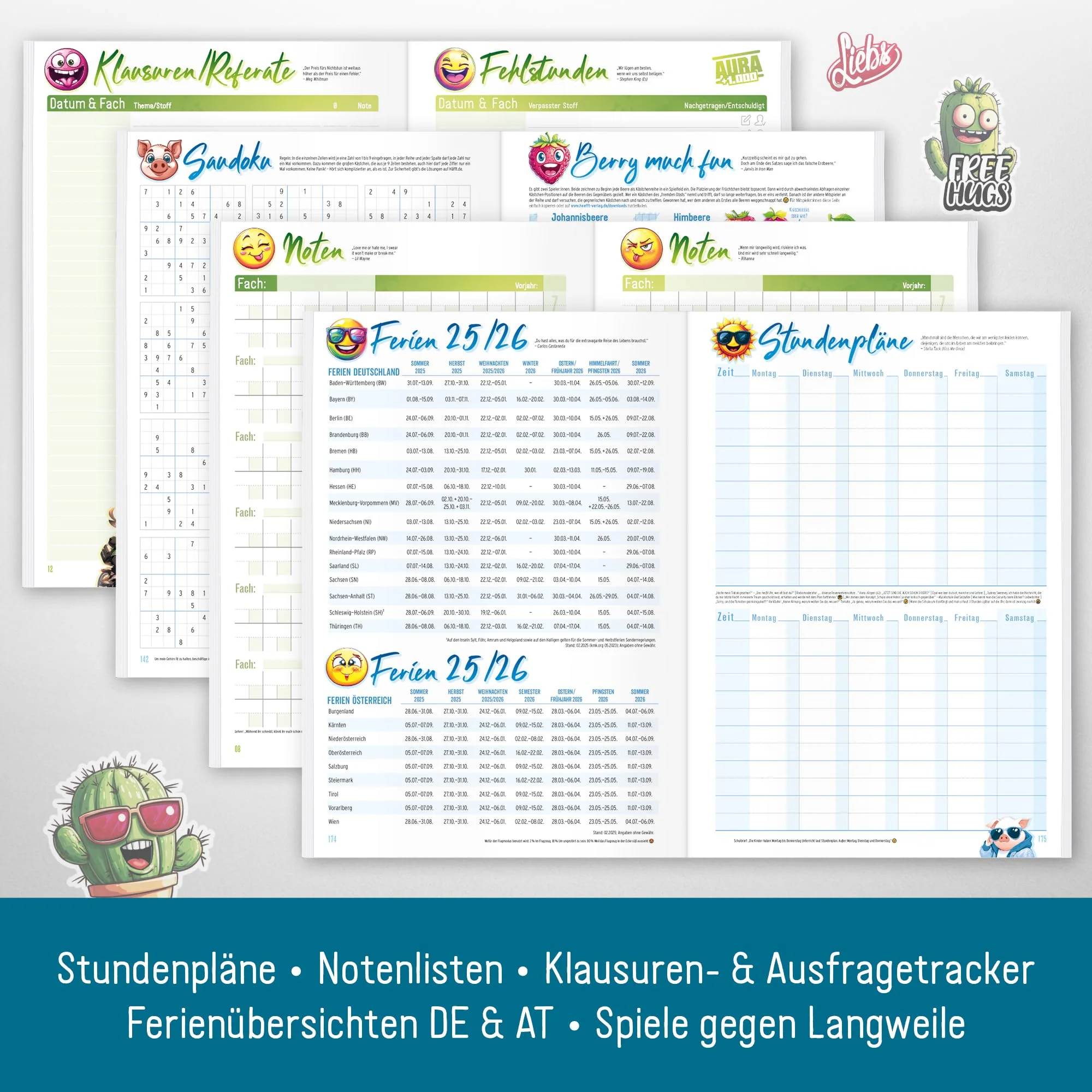 Häfft® Original Hausaufgabenheft 2025/2026 A5 "Echt jetzt" ultimativer Schülerkalender, Schülerplaner - nachhaltig & klimafreundlich - Image 5
