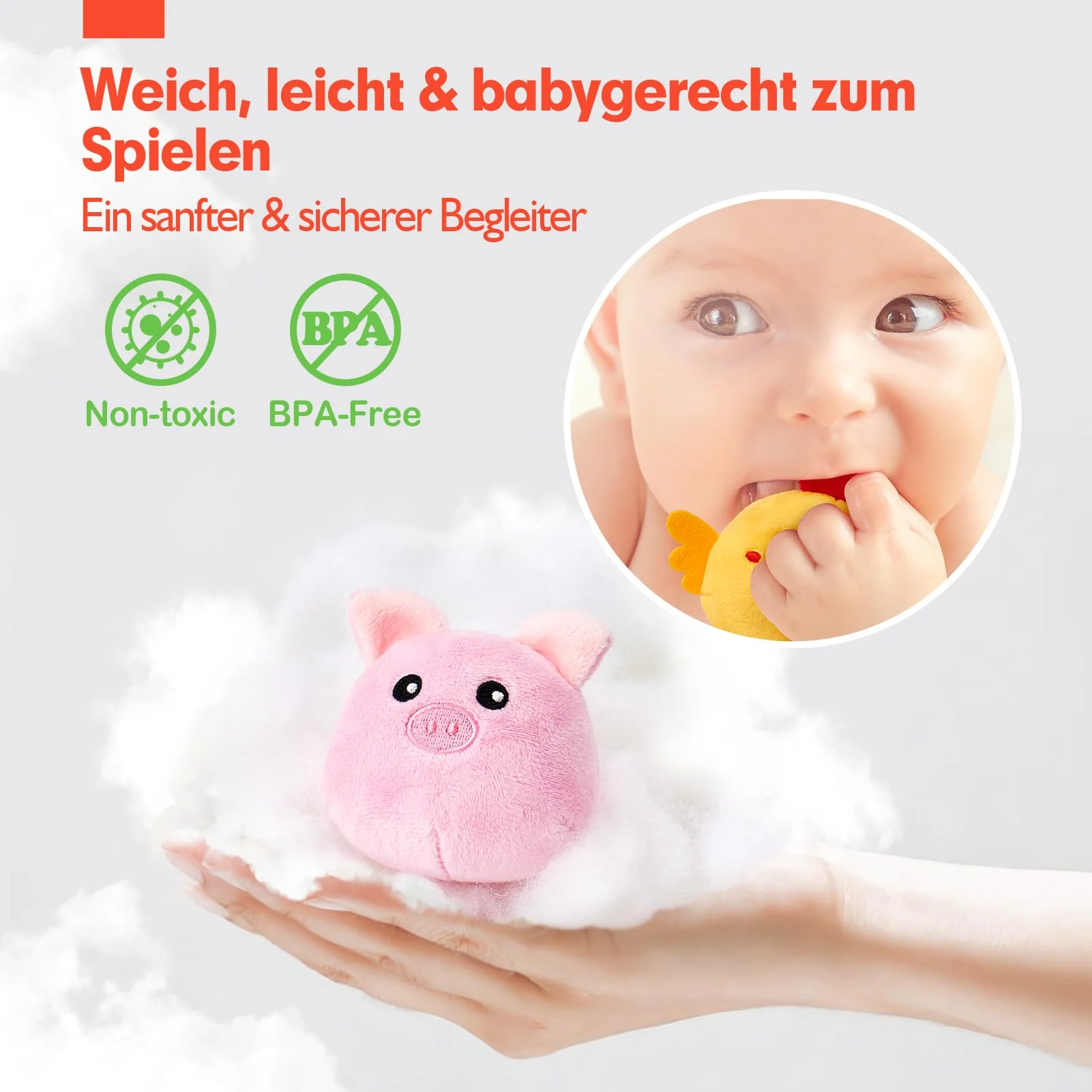 hahaland Baby Spielzeug 6-12 Monate,Gefüllte Bauernhoftiere mit Scheune,Rassel,Spiegel,Beschäftigtes Bauernhof Tier Sortierung Montessori Spielzeug, Sensorisches Spielzeug für Kleinkinder 1 2 3 - Image 3