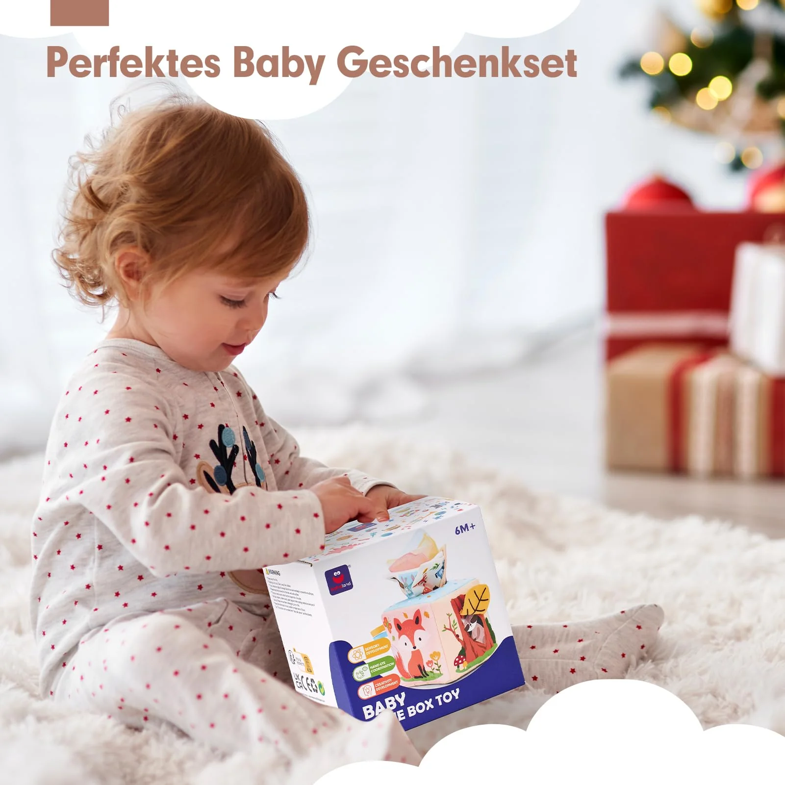 hahaland Baby Spielzeug 6 12 Monate Tissue Box Toy Montessori motorik Sensorik Spielzeug, Bauchlage Kontrastreiche Spielzeug für Babys Geschenk - Image 2