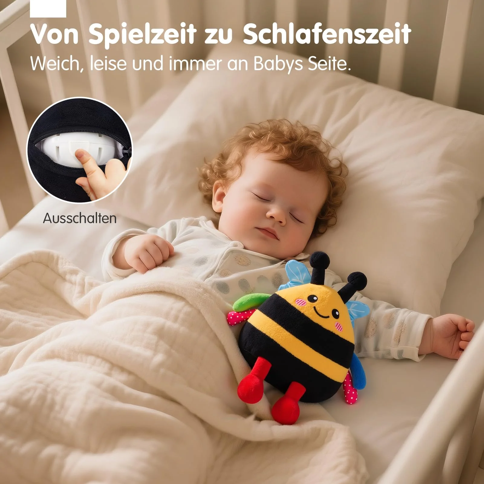 hahaland Baby Spielzeug 6 7 8 9 10 12 Monate,Biene Kuscheltier, Musikalische Spielzeuge ab 1 2 Jahr Mädchen Jungen,Krabbelspielzeug Tummy Time Toy, Neugeborenes Geschenk - Image 8
