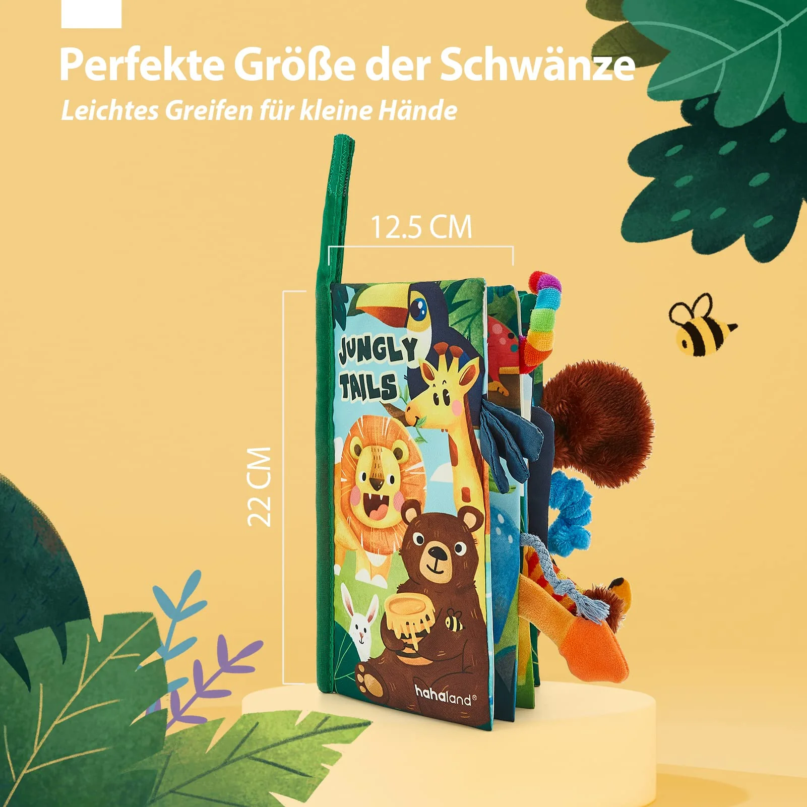 hahaland Babybuch Baby Stoffbuch Buch Spielzeug 0 Monate 3D Bilderbuch Stoffbücher Fühlbuch Knisterbuch ab 0 3 6 Monate Quiet Book Geschenk für Jungen Mädchen - Image 2