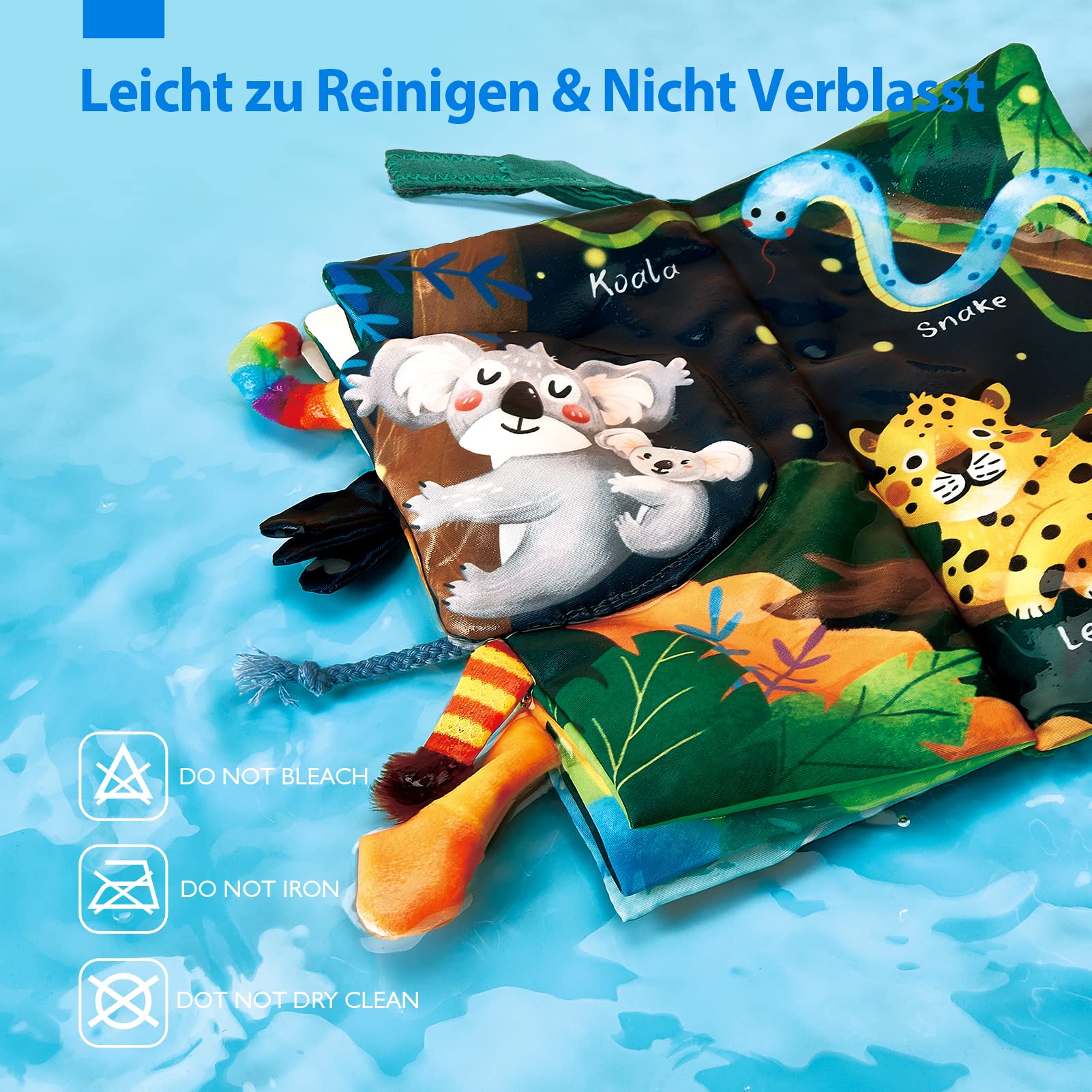hahaland Babybuch Baby Stoffbuch Buch Spielzeug 0 Monate 3D Bilderbuch Stoffbücher Fühlbuch Knisterbuch ab 0 3 6 Monate Quiet Book Geschenk für Jungen Mädchen - Image 3