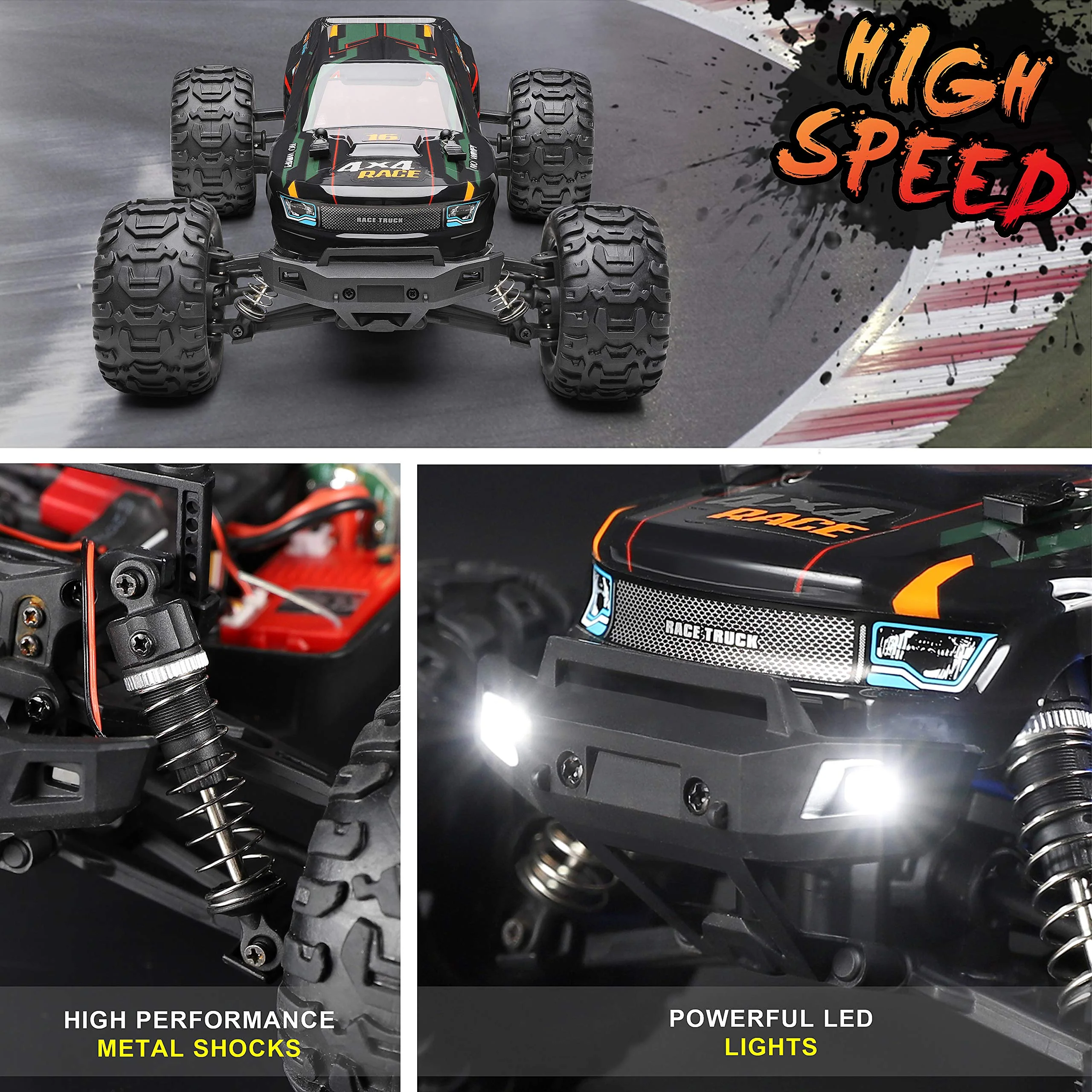 HAIBOXING Ferngesteuertes Auto 1:16 RC Monster Truck, Wasserdichter RTR All Terrain RC Auto 36 km/h, ferngesteuertes Spielzeug für Kinder und Erwachsene - Image 2