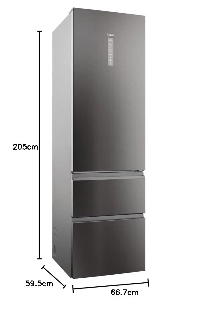 Haier 3D 60 SERIE 5 HTW5620CNMP Kühl-Gefrierkombination/Total No Frost/Smart hON-App/HumidityZone/XXL Nutzinhalt/Leise nur 35 db(A) / Dark Inox - Image 11