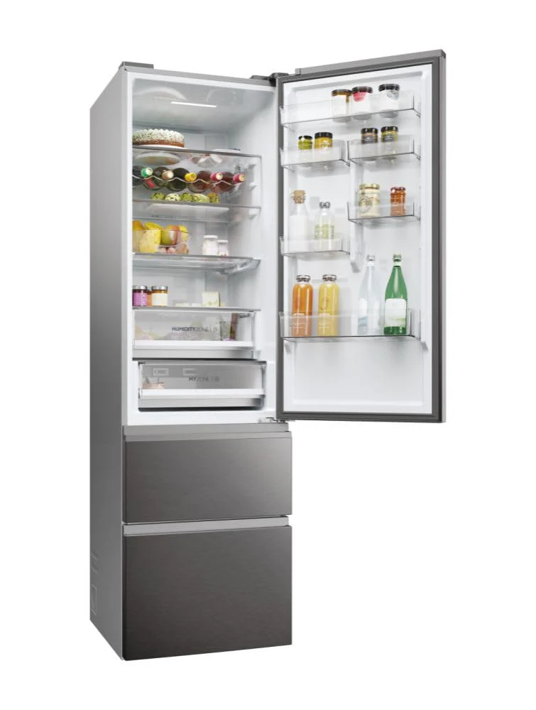 Haier 3D 60 SERIE 5 HTW5620CNMP Kühl-Gefrierkombination/Total No Frost/Smart hON-App/HumidityZone/XXL Nutzinhalt/Leise nur 35 db(A) / Dark Inox - Image 7