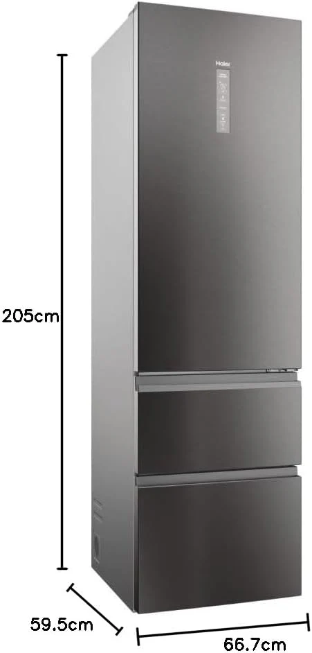 Haier 3D 60 SERIE 5 HTW5620CNMP Kühl-Gefrierkombination/Total No Frost/Smart hON-App/HumidityZone/XXL Nutzinhalt/Leise nur 35 db(A) / Dark Inox - Image 9