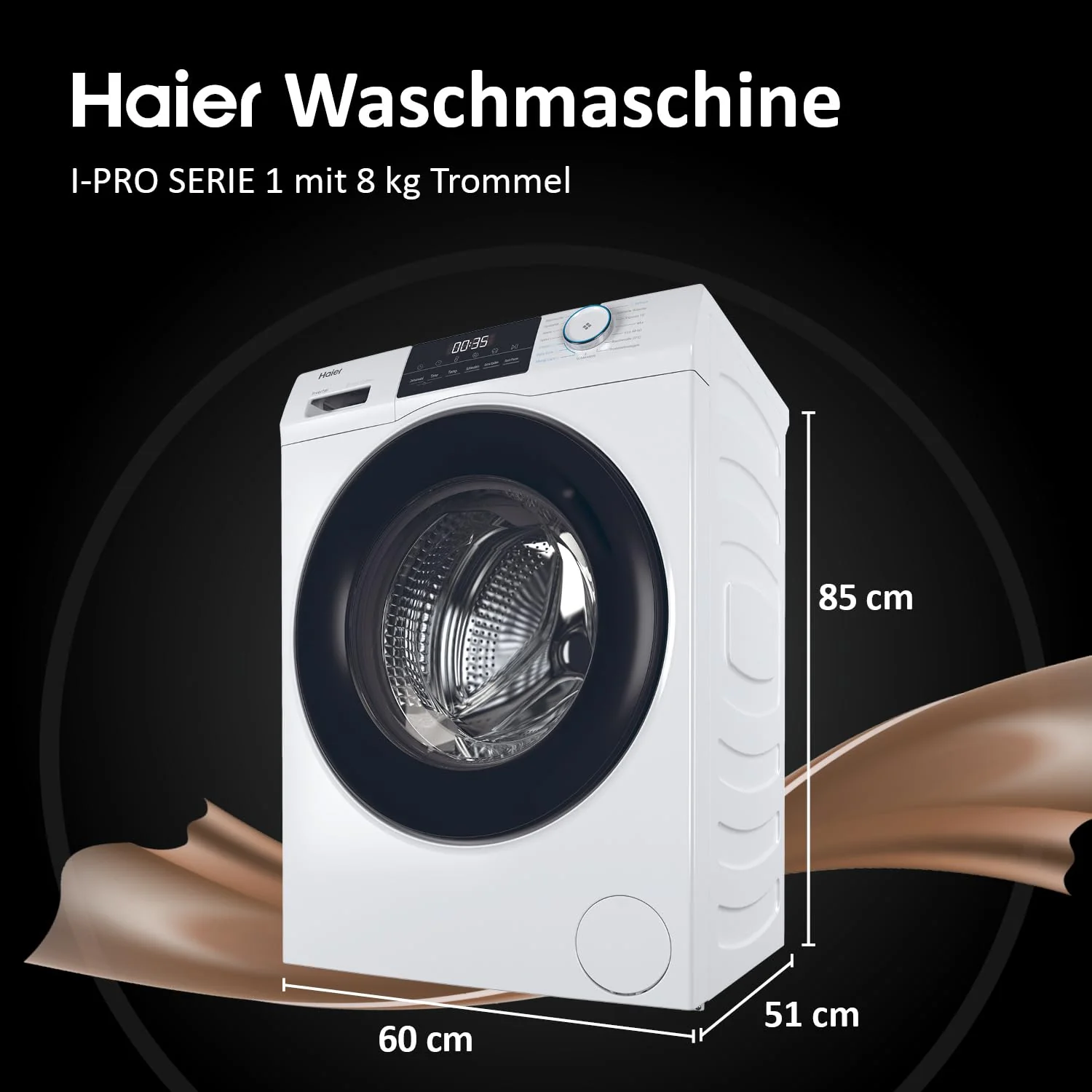 Haier Frontlader Waschmaschine 8kg I I-PRO SERIE 1 HW80-BP14929 I Washing Machine mit A-Effizienz, 1.400 U/Min. & sparsamem Inverter-Motor I Inkl. Refresh- sowie Expressprogramm und Mengenautomatik - Image 5