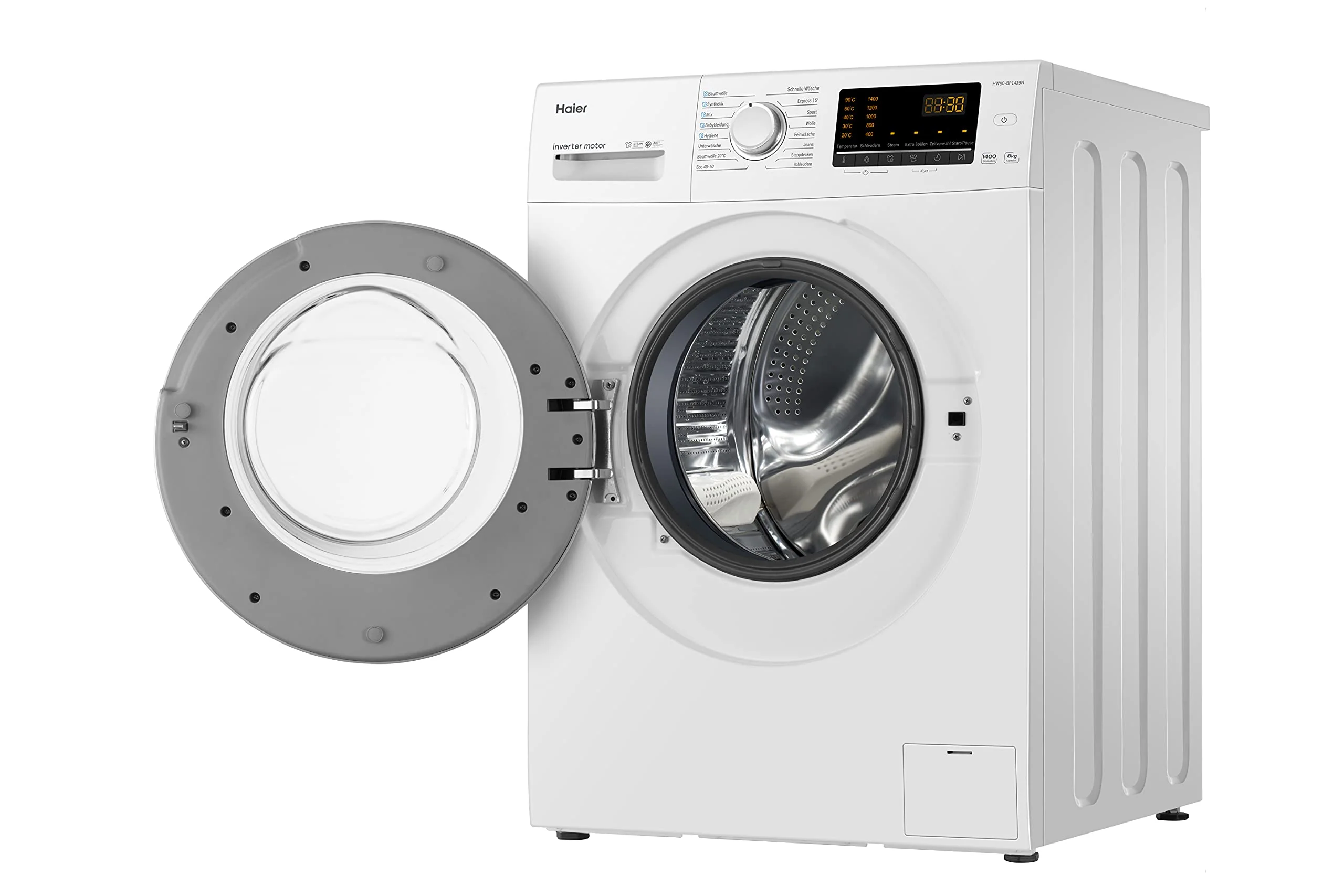 Haier HW80-BP1439N Waschmaschine / 8 kg / 1400 UpM / Inverter Motor / Dampf-Funktion / AquaProtect-Schlauch / ABT / Eco 40-60 Programm - Image 3