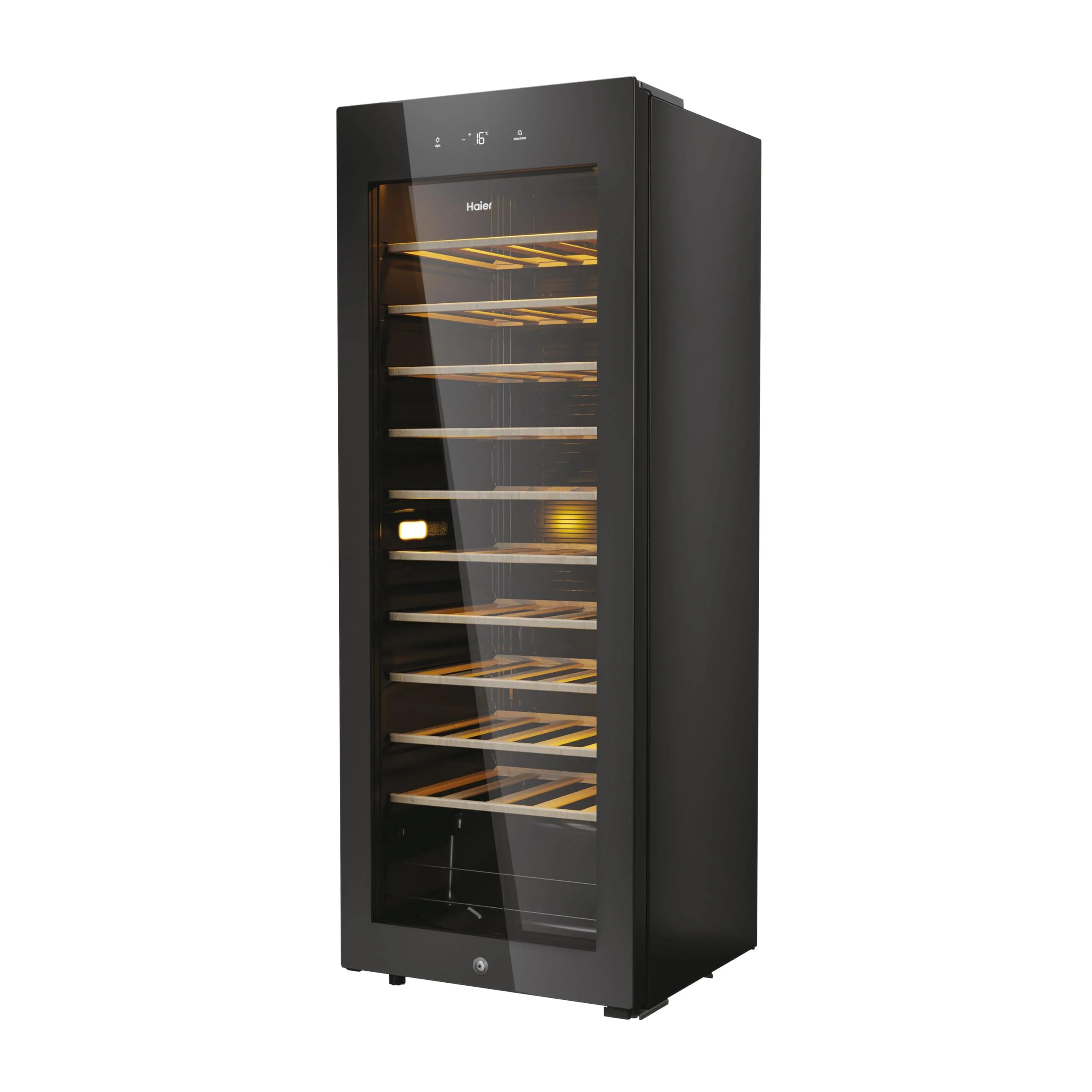 Haier HWS58GGH1 Weinklimaschrank 50 SERIE 3 / Anzahl Flaschen max. 58/1 Zone/WiFi & hOn-App/Vibrationsarmer Kompressor/UV-undurchlässige Glastür / 10 Holzablagen/LED-Beleuchtung - Image 10