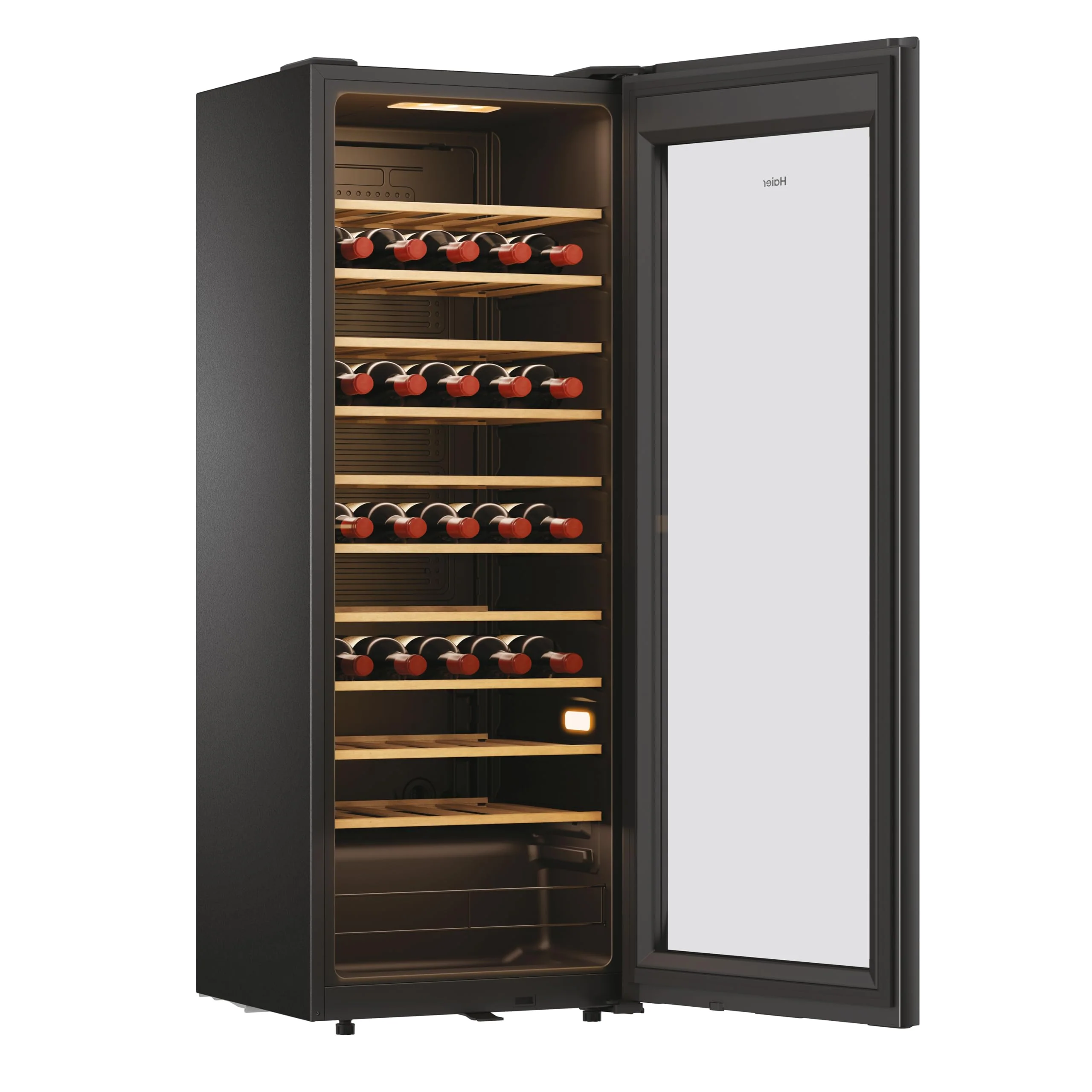 Haier HWS58GGH1 Weinklimaschrank 50 SERIE 3 / Anzahl Flaschen max. 58/1 Zone/WiFi & hOn-App/Vibrationsarmer Kompressor/UV-undurchlässige Glastür / 10 Holzablagen/LED-Beleuchtung - Image 11