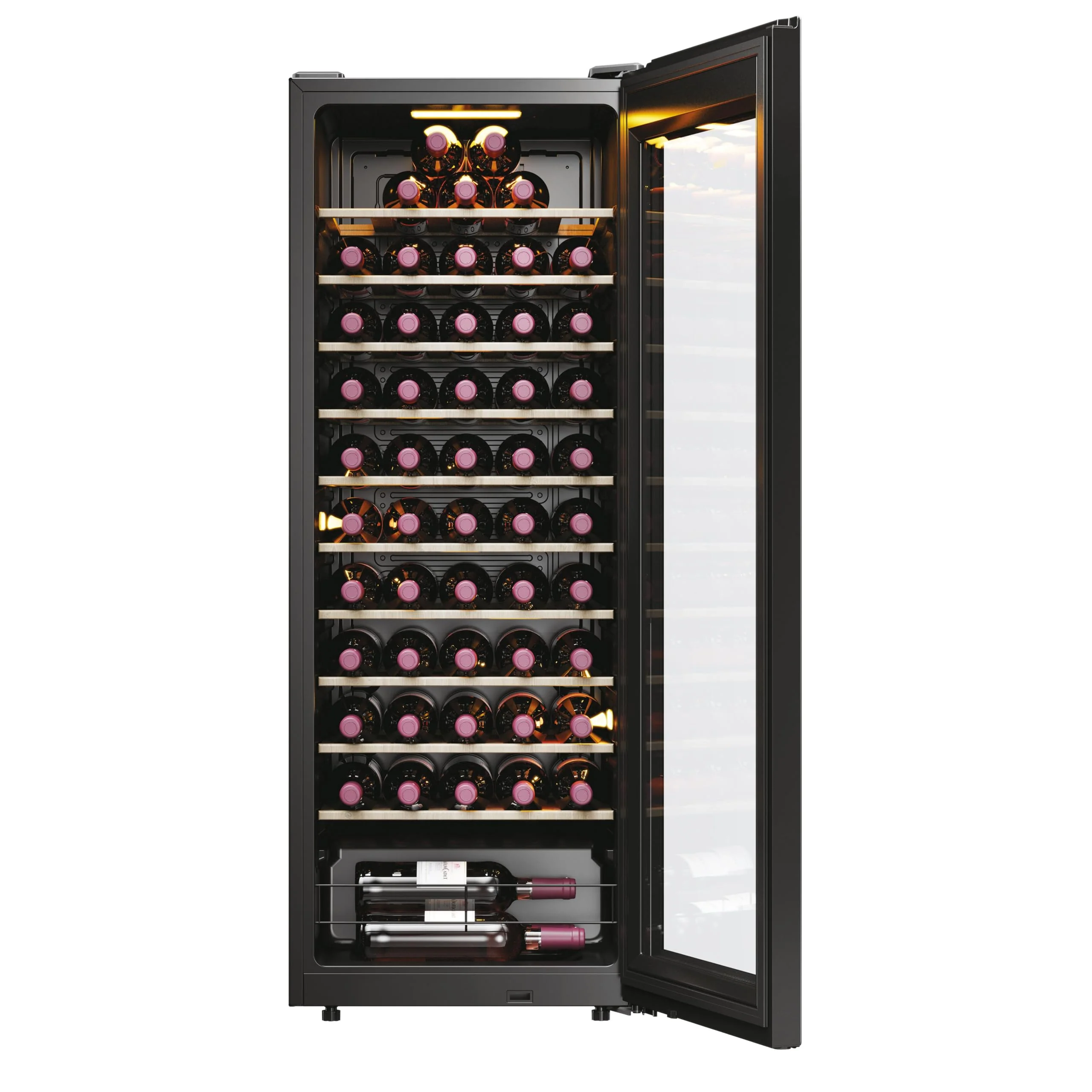Haier HWS58GGH1 Weinklimaschrank 50 SERIE 3 / Anzahl Flaschen max. 58/1 Zone/WiFi & hOn-App/Vibrationsarmer Kompressor/UV-undurchlässige Glastür / 10 Holzablagen/LED-Beleuchtung - Image 20