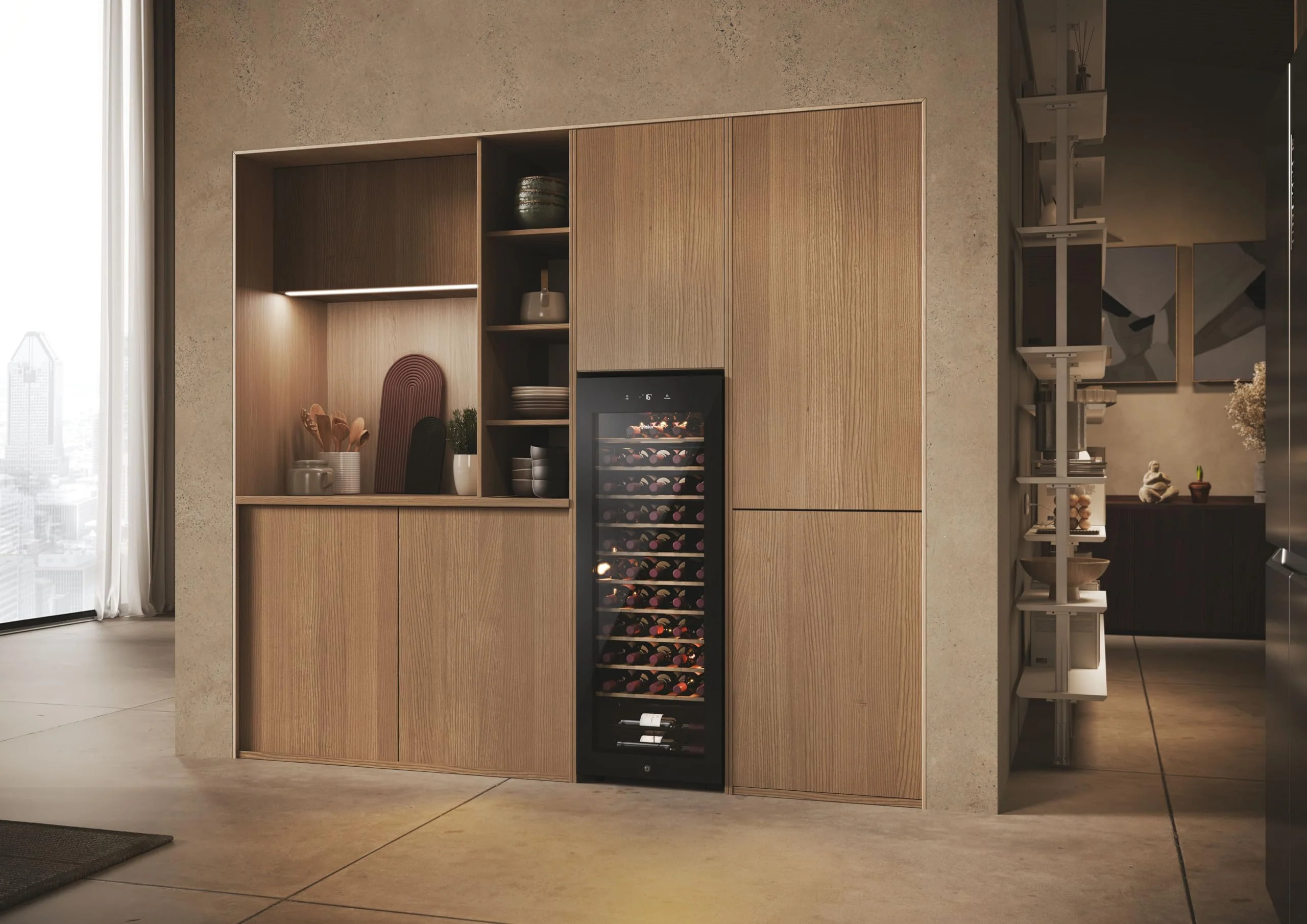 Haier HWS58GGH1 Weinklimaschrank 50 SERIE 3 / Anzahl Flaschen max. 58/1 Zone/WiFi & hOn-App/Vibrationsarmer Kompressor/UV-undurchlässige Glastür / 10 Holzablagen/LED-Beleuchtung - Image 26