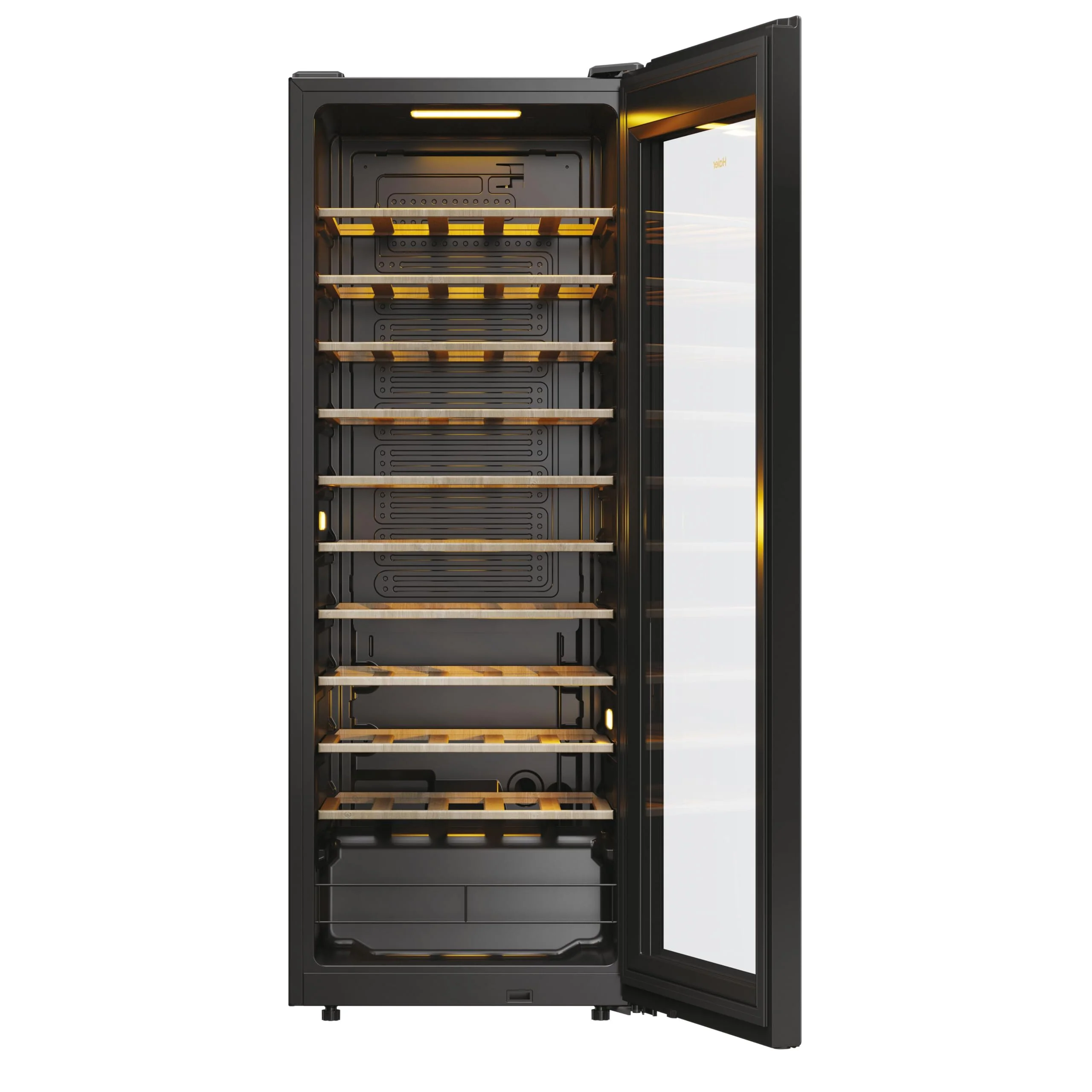 Haier HWS58GGH1 Weinklimaschrank 50 SERIE 3 / Anzahl Flaschen max. 58/1 Zone/WiFi & hOn-App/Vibrationsarmer Kompressor/UV-undurchlässige Glastür / 10 Holzablagen/LED-Beleuchtung - Image 9