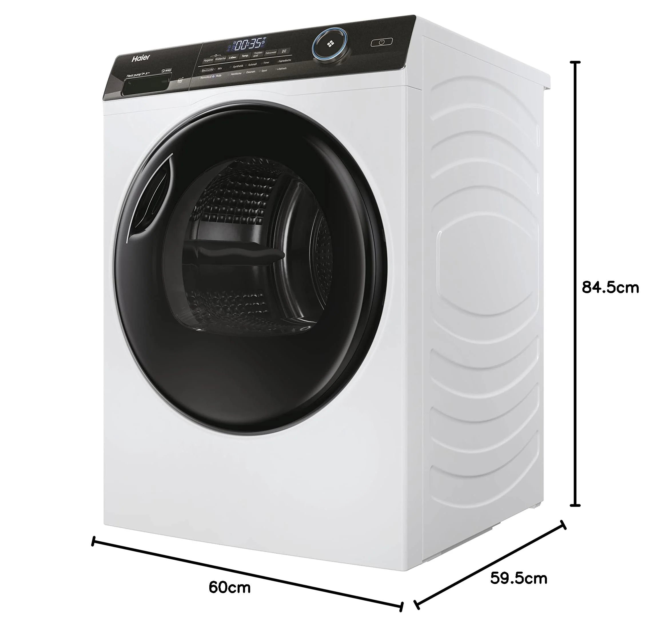 Haier I-PRO SERIE 5 HD90-A3TEAM5 Wärmepumpentrockner / 9 kg/A+++ / Smart Home: Wi-Fi & hOn App/Inverter-Motor / 3 Trockenstufen wählbar/Edelstahltrommel/I-Refresh Dampfprogramm - Image 8