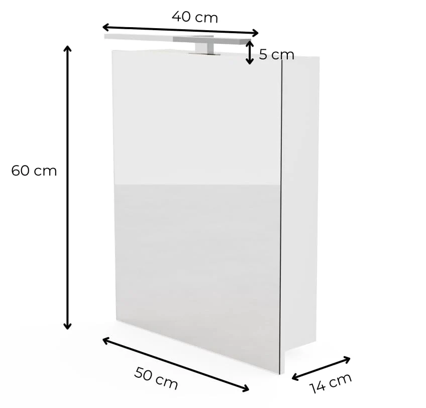 HAJDUK FURNITURE Spiegelschrank Bad mit Beleuchtung 4000 K IP44 50x60x14 cm Weiß Matt Soft-Close-Funktion - Hängeschrank Badezimmer - Badezimmerschrank Hängend LED Aufbauleuchte - Wandschrank - Image 9