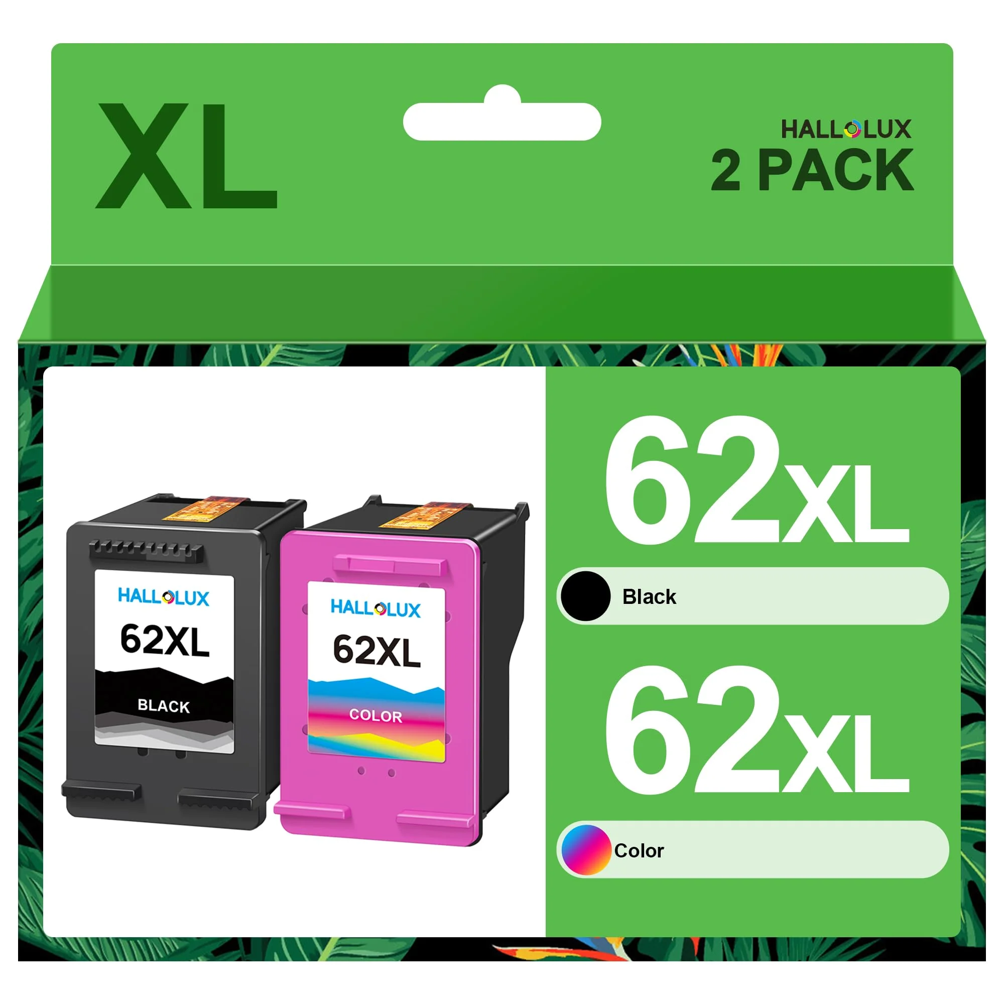 HALLOLUX 62 Druckerpatronen 62 XL Multipack Tintenpatronen Kompatibel für HP 62XL Schwarz und Farbe Patronen für Envy 5540 5544 5545 5548 5640 5646 7640 OfficeJet 200 5740 5742 5744 (2er-Pack) - Image 5
