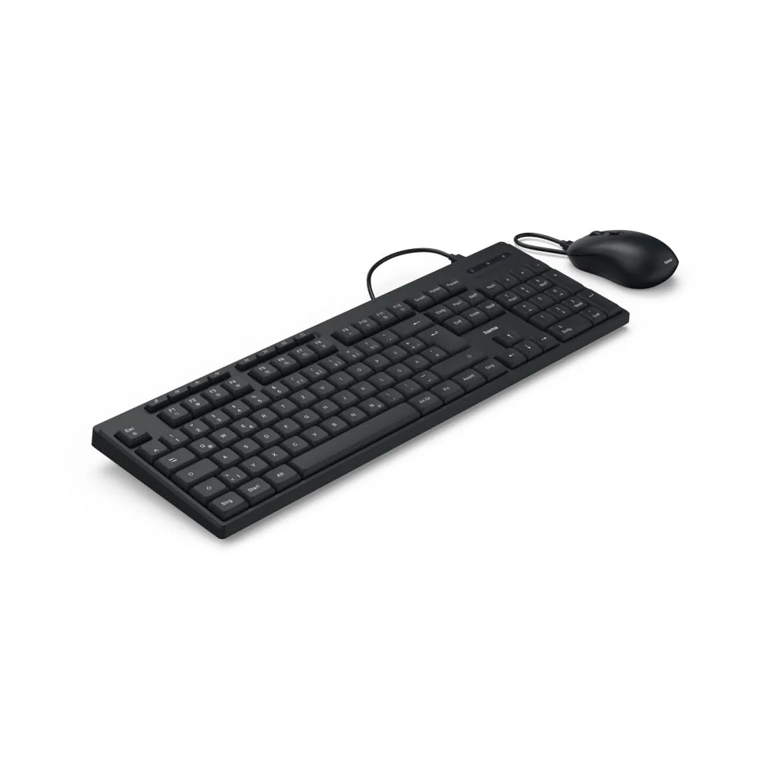 Hama Tastatur Maus Set CKM-200 (USB Tastatur, USB Maus, ergonomisches Tippgefühl, leise Tasten, Kabel abnehmbar, deutsches QWERTZ-Layout, Maus mit dpi Schalter, Multimedia Tasten) schwarz - Image 10