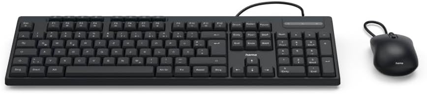 Hama Tastatur Maus Set CKM-200 (USB Tastatur, USB Maus, ergonomisches Tippgefühl, leise Tasten, Kabel abnehmbar, deutsches QWERTZ-Layout, Maus mit dpi Schalter, Multimedia Tasten) schwarz - Image 14