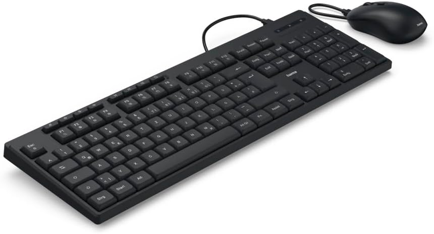Hama Tastatur Maus Set CKM-200 (USB Tastatur, USB Maus, ergonomisches Tippgefühl, leise Tasten, Kabel abnehmbar, deutsches QWERTZ-Layout, Maus mit dpi Schalter, Multimedia Tasten) schwarz - Image 15