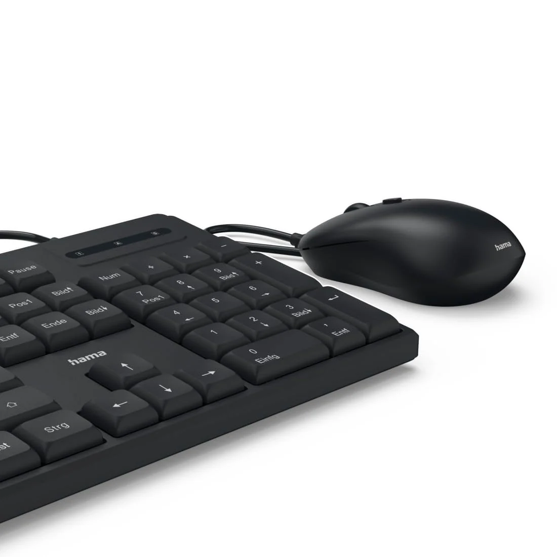 Hama Tastatur Maus Set CKM-200 (USB Tastatur, USB Maus, ergonomisches Tippgefühl, leise Tasten, Kabel abnehmbar, deutsches QWERTZ-Layout, Maus mit dpi Schalter, Multimedia Tasten) schwarz - Image 16