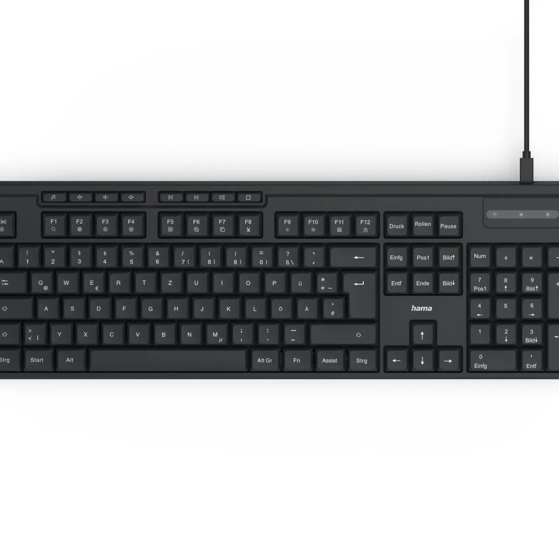 Hama Tastatur Maus Set CKM-200 (USB Tastatur, USB Maus, ergonomisches Tippgefühl, leise Tasten, Kabel abnehmbar, deutsches QWERTZ-Layout, Maus mit dpi Schalter, Multimedia Tasten) schwarz - Image 19
