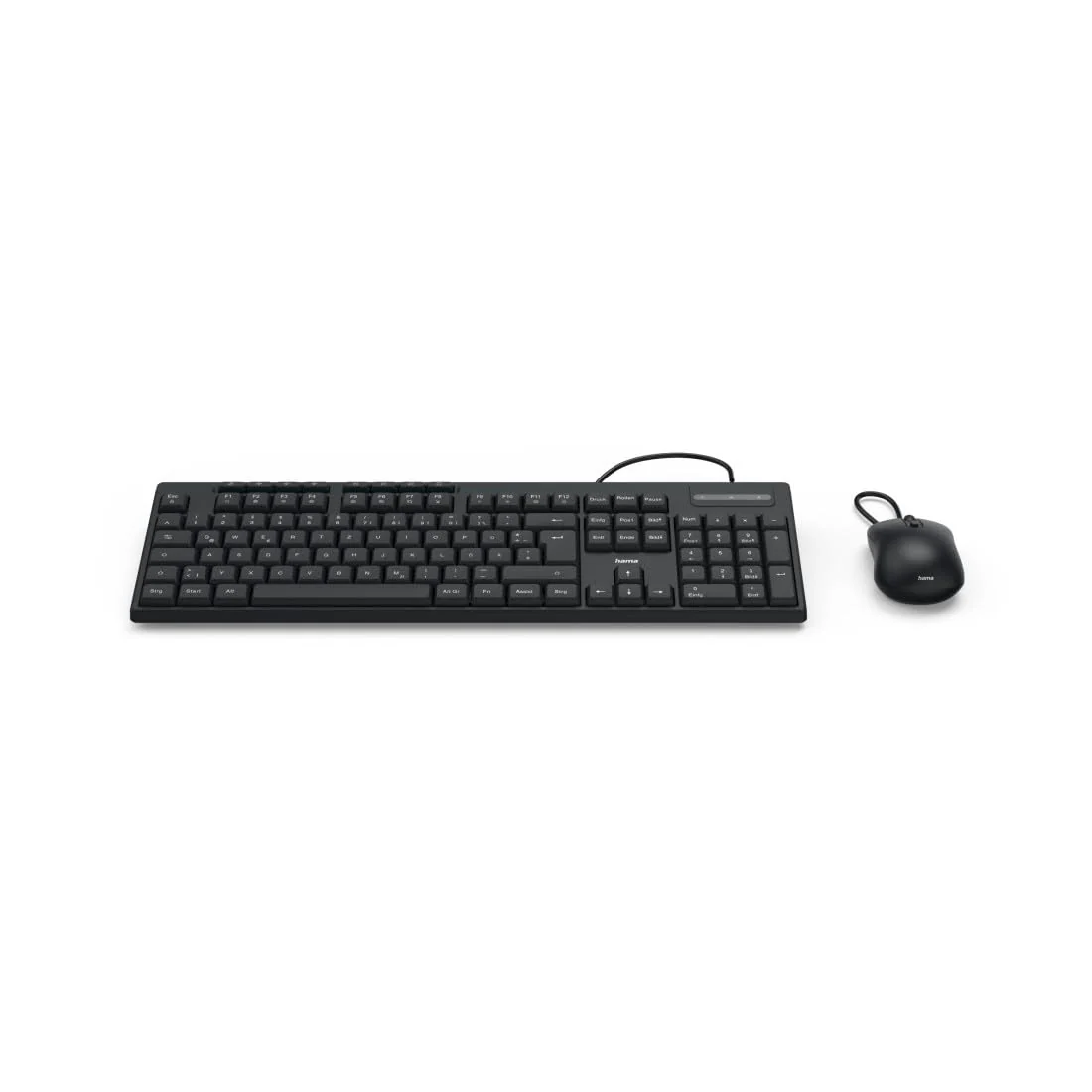 Hama Tastatur Maus Set CKM-200 (USB Tastatur, USB Maus, ergonomisches Tippgefühl, leise Tasten, Kabel abnehmbar, deutsches QWERTZ-Layout, Maus mit dpi Schalter, Multimedia Tasten) schwarz - Image 24