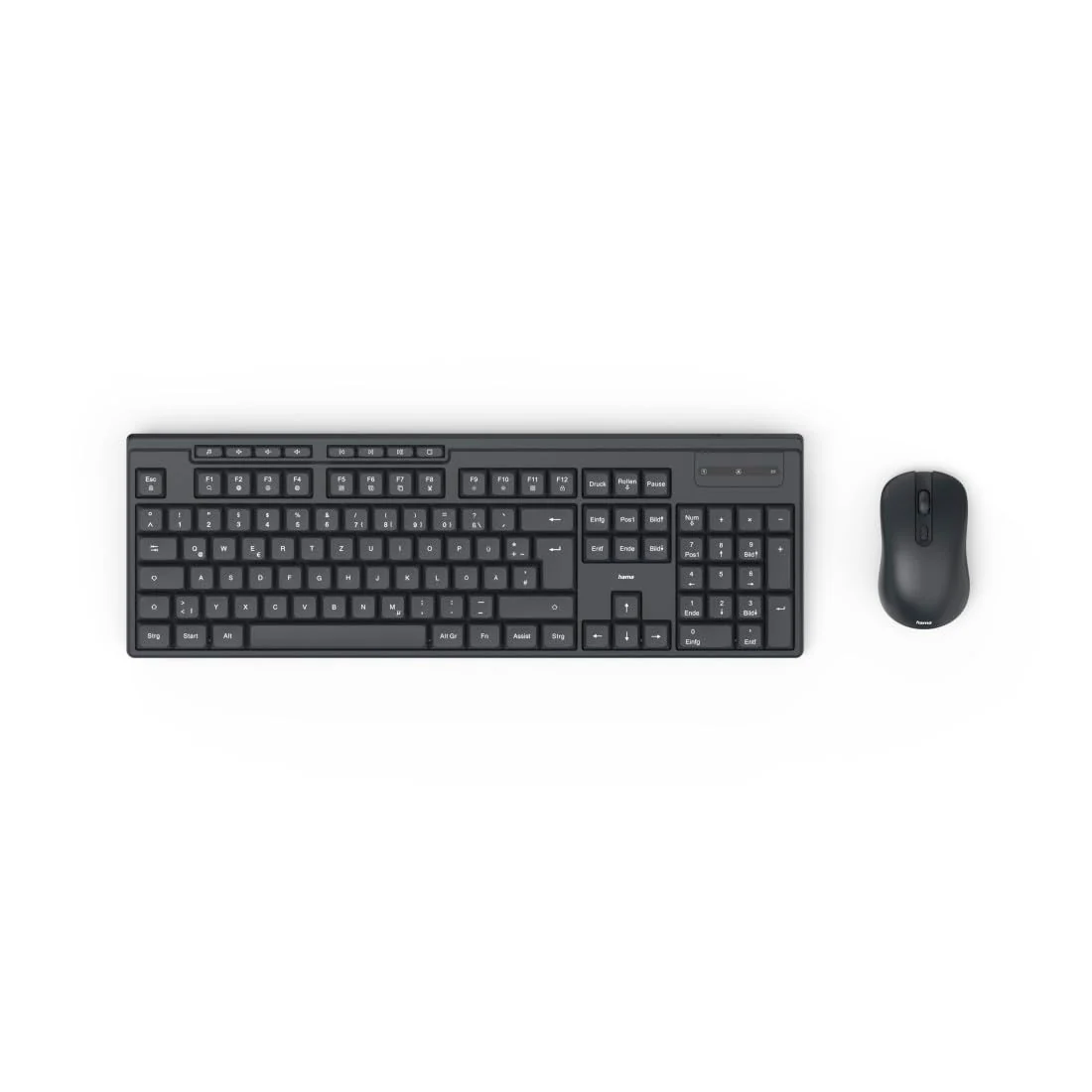 Hama Tastatur Maus Set kabellos (Funktastatur mit Maus, mit Batterie, ergonomisches Tippgefühl, leise Tasten, USB Empfänger, Maus mit dpi Schalter, Multimedia Tasten, deutsches QWERTZ-Layout) schwarz - Image 20