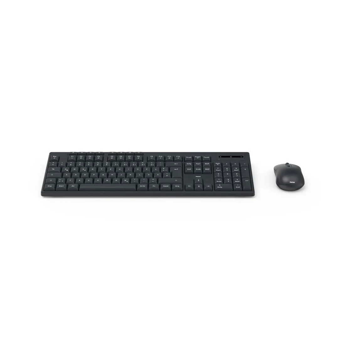 Hama Tastatur Maus Set kabellos (Funktastatur mit Maus, mit Batterie, ergonomisches Tippgefühl, leise Tasten, USB Empfänger, Maus mit dpi Schalter, Multimedia Tasten, deutsches QWERTZ-Layout) schwarz - Image 3