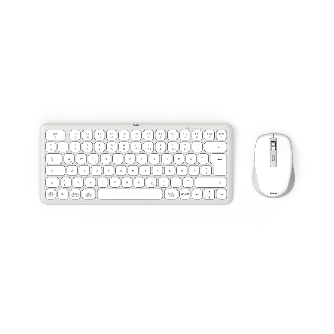 Hama Tastatur Maus Set kabellos (Multi Device Tastatur und Maus mit Bluetooth/Funk für PC, Smartphone, Tablet, klein, mit Batterien, leise Scissortasten, Multimedia Tasten, deutsches QWERTZ-Layout) - Image 2