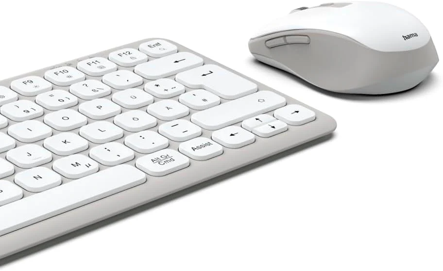 Hama Tastatur Maus Set kabellos (Multi Device Tastatur und Maus mit Bluetooth/Funk für PC, Smartphone, Tablet, klein, mit Batterien, leise Scissortasten, Multimedia Tasten, deutsches QWERTZ-Layout) - Image 4