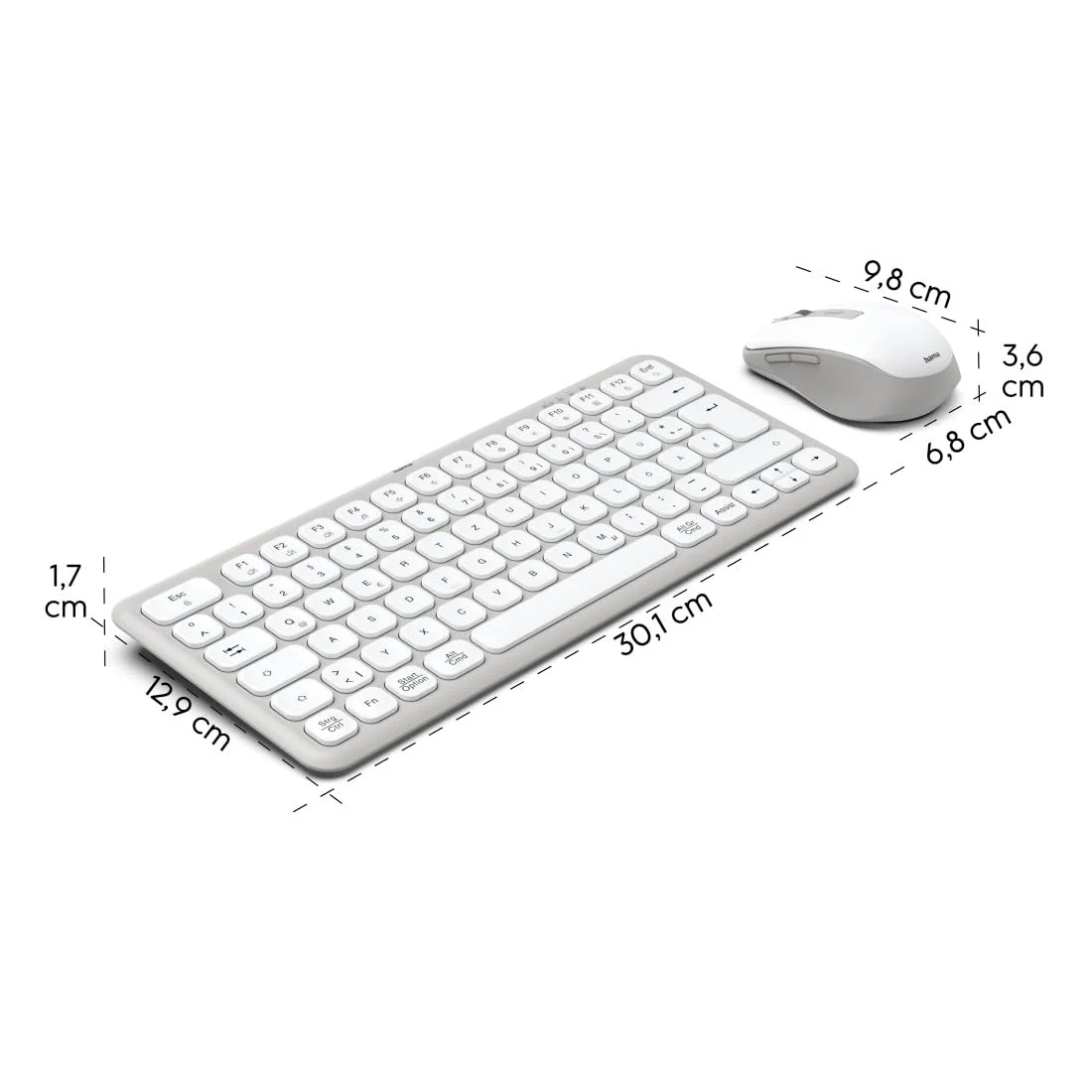 Hama Tastatur Maus Set kabellos (Multi Device Tastatur und Maus mit Bluetooth/Funk für PC, Smartphone, Tablet, klein, mit Batterien, leise Scissortasten, Multimedia Tasten, deutsches QWERTZ-Layout) - Image 9