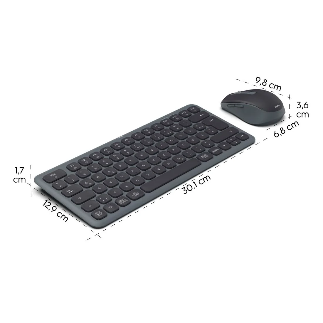 Hama Tastatur Maus Set kabellos (Multi Device Tastatur und Maus mit Bluetooth/Funk für PC, Smartphone, Tablet, klein, mit Batterien, leise Scissortasten, Multimedia Tasten, deutsches QWERTZ-Layout) - Image 13