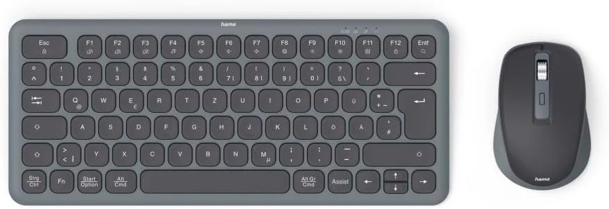 Hama Tastatur Maus Set kabellos (Multi Device Tastatur und Maus mit Bluetooth/Funk für PC, Smartphone, Tablet, klein, mit Batterien, leise Scissortasten, Multimedia Tasten, deutsches QWERTZ-Layout) - Image 24