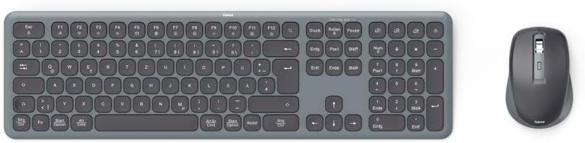 Hama Tastatur-Maus-Set kabellos WKM-550 (Multi-Device 2,4GHz via USB-Empfänger + 2X Bluetooth für PC, Laptop, Tablet, 10 m Reichweite, deutsches QWERTZ-Layout, leise, batteriebetrieben) schwarz - Image 20