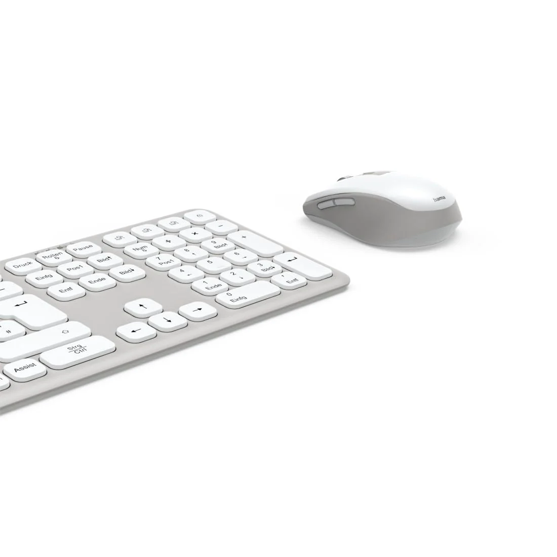Hama Tastatur-Maus-Set kabellos WKM-550 (Multi-Device 2,4GHz via USB-Empfänger + 2X Bluetooth für PC, Laptop, Tablet, 10 m Reichweite, deutsches QWERTZ-Layout, leise, batteriebetrieben) weiß - Image 8