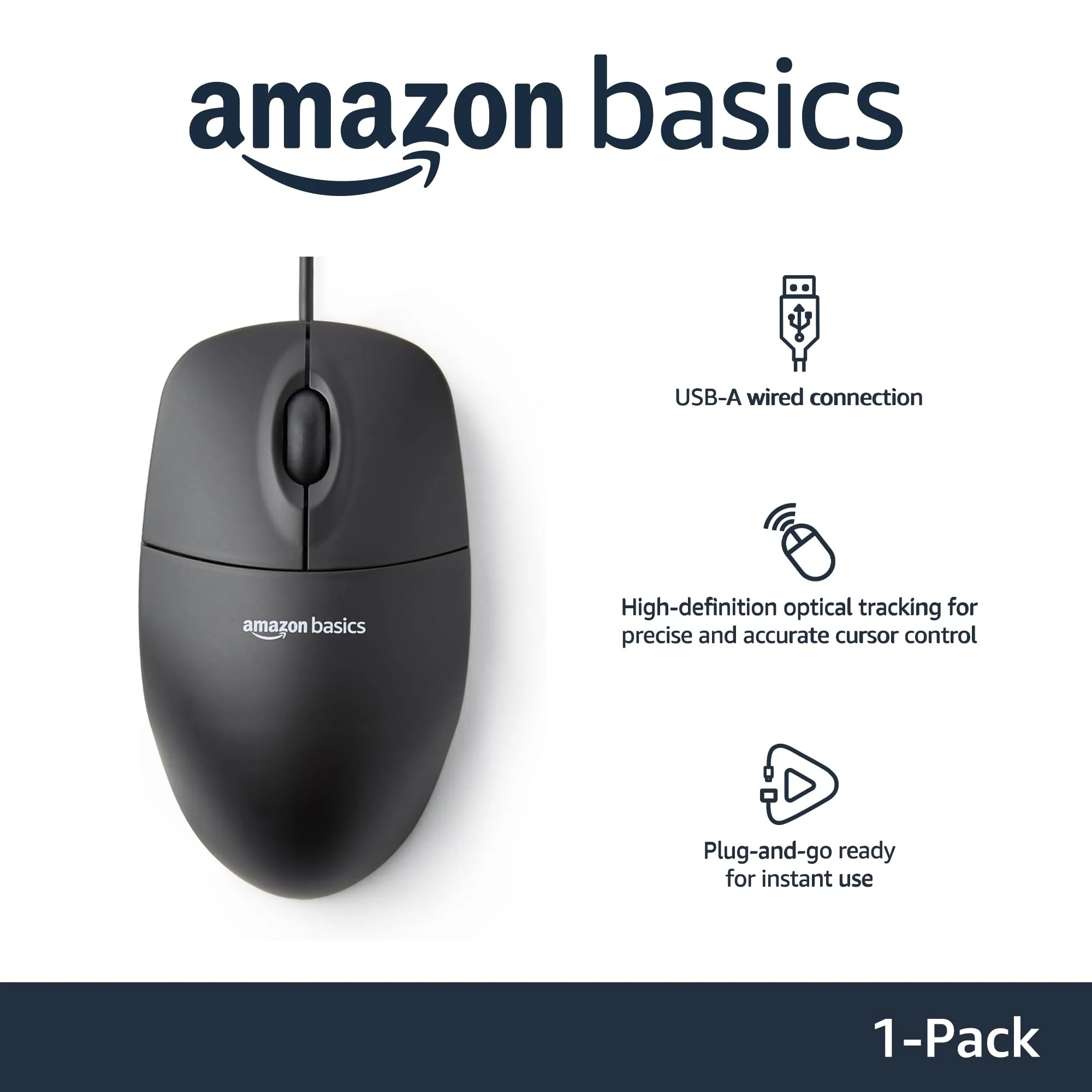 Hama USB Tastatur beleuchtet mit Kabel KC-550 & Amazon Basics - Optische Maus mit 3 Tasten und USB-Anschluss für Windows und Mac OS X, 1 Stück, Schwarz - Image 4