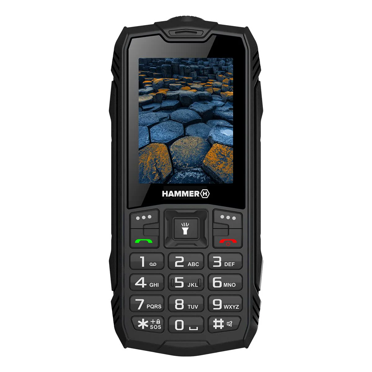 Hammer H Basalt Outdoor Handy ohne Vertrag, 2.4 Zoll Farbdisplay, Robust, Mega Batterie 1800 mAh, Wasserdicht (IP68), Stoßfest, Baustellen Tasten, Taschenlampe, Dual SIM, Tastenhandy - Schwartz - Image 10