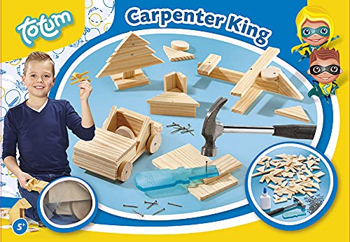 Hammerspiel Zimmermann-Set Carpenter King: mit Holzteilen in verschiedenen Größen und Formen, Nägel und Hammer - Image 3