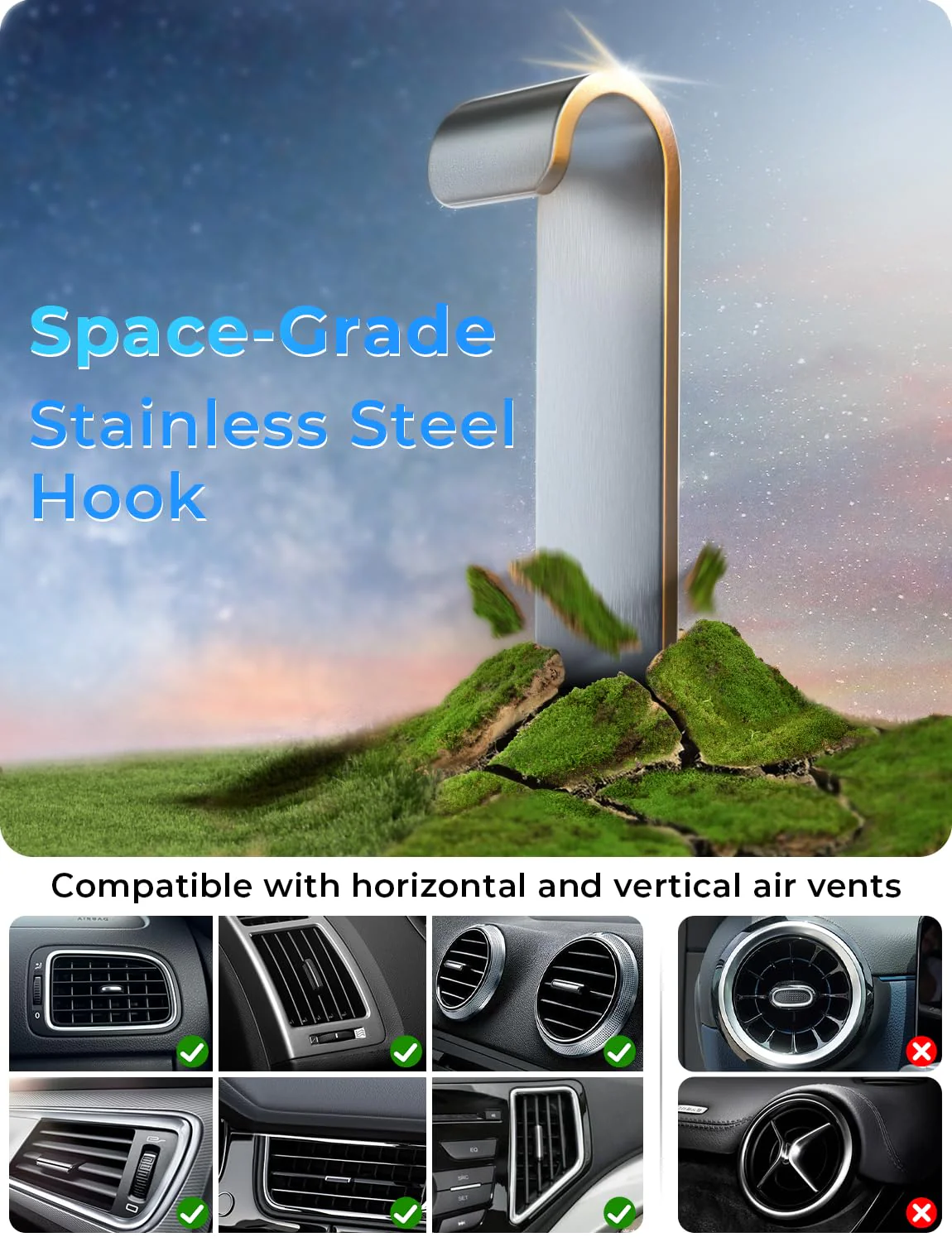 Handyhalterung Auto Handy Halterung Autohalterung: Universale Lüftung Handyhalter, EIN-Knopf-Release & 360 Grad Vent KFZ Halterung für iPhone 16/15/14/13/12 Pro Max Plus, Samsung, Huawei, Xiaomi, usw - Image 2