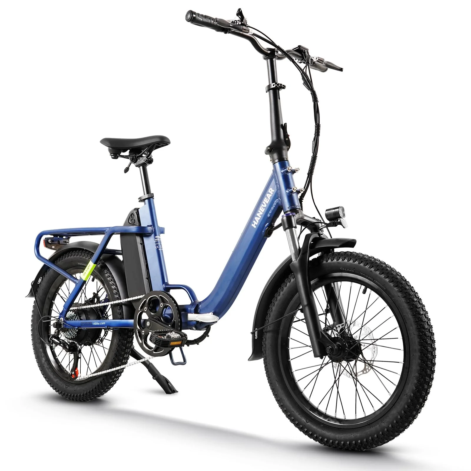 HANEVEAR H6-Light E Bike Klappbar, E Bike Herren Damen mit Drehmomentsensor, 48V 14,5Ah Abnehmbar Akku bis zu 120km+ Elektrofahrrad, 55N.m 250W-Motor, 3.0'' Fat E-Bike Für 160cm (Königsblau) - Image 4