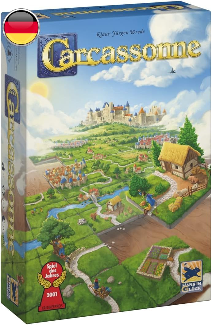 Hans im Glück, UNbox Now, Carcassonne V3.0, Grundspiel, Familienspiel, Spiel des Jahres 2001, 2-5 Spieler, Ab 7+ Jahren, 35 Minuten Spielzeit, Deutsch