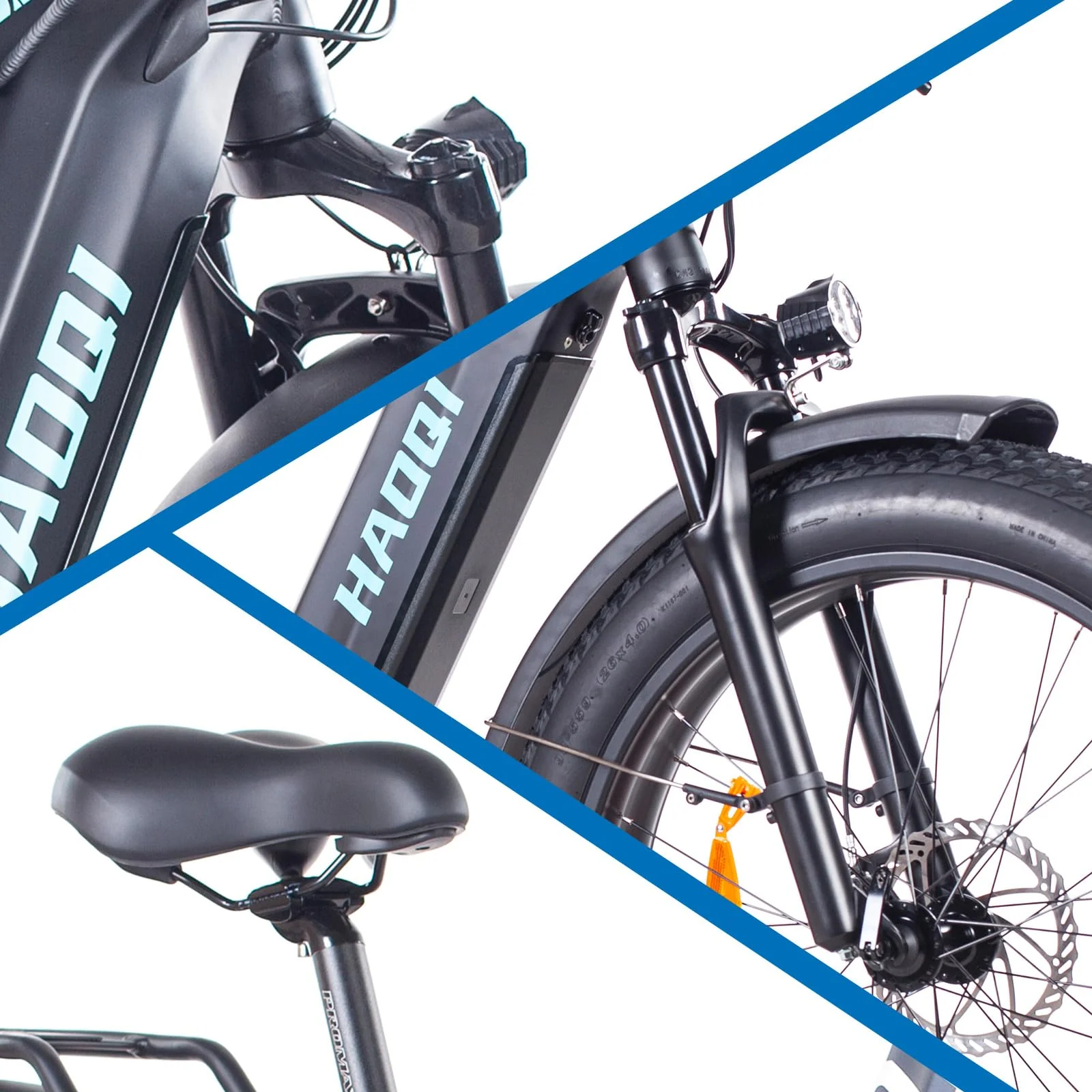 HAOQI Eagle Elektrofahrrad für Erwachsene, 250W bürstenloser Motor Mountainbike mit 48V 20AH herausnehmbarem Akku,26" x 4.0 Fat Tire Ebike, Elektrofahrrad mit 7 Gängen bis zu 25 km/h - Image 6
