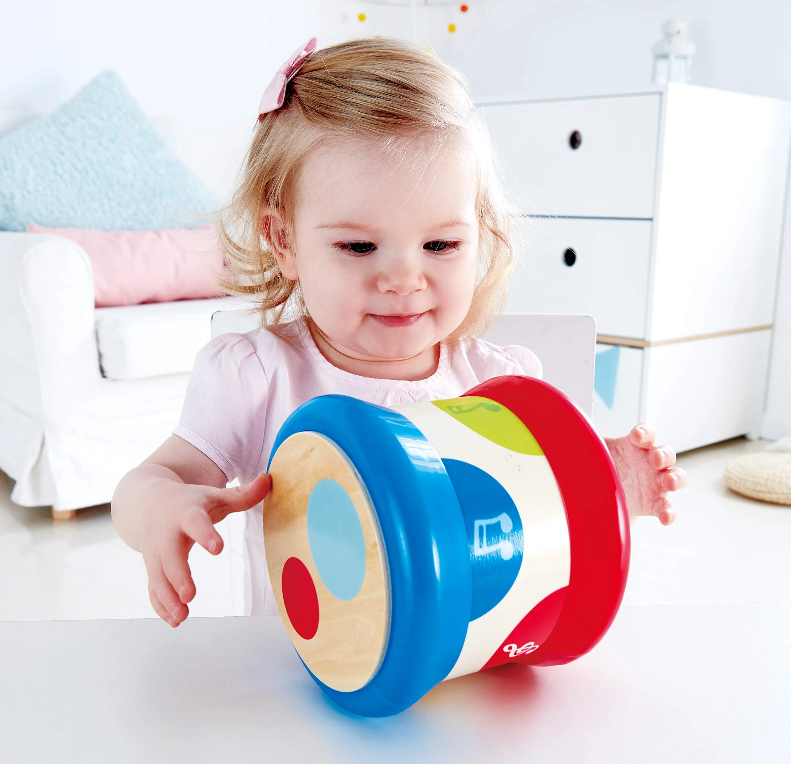 Hape Baby-Trommel | Rollendes Musikspielzeug für Kleinkinder zum Erlernen von Rhythmus und unterschiedlichen Klängen, batteriebetrieben, ab 6 Monaten - Image 2