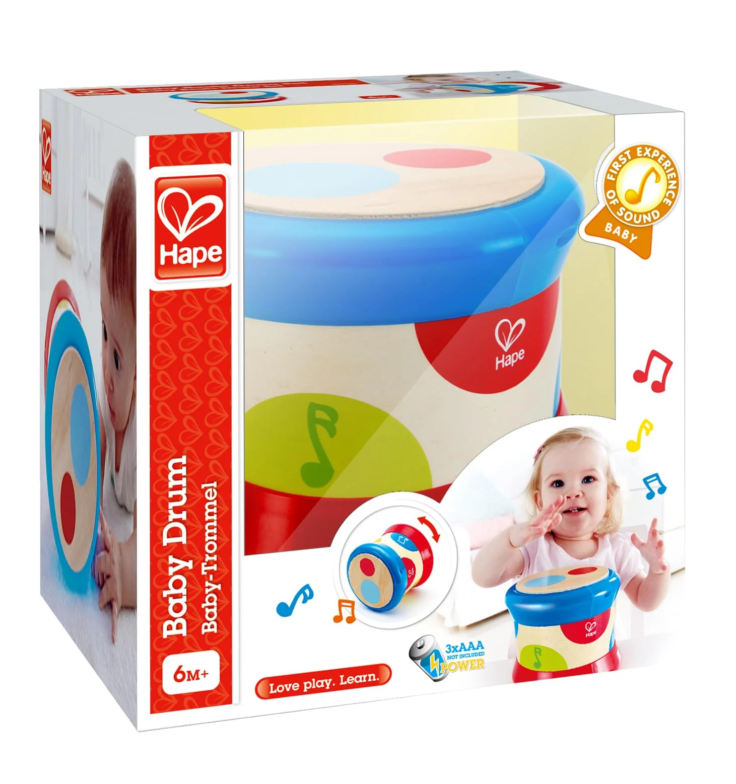 Hape Baby-Trommel | Rollendes Musikspielzeug für Kleinkinder zum Erlernen von Rhythmus und unterschiedlichen Klängen, batteriebetrieben, ab 6 Monaten - Image 5