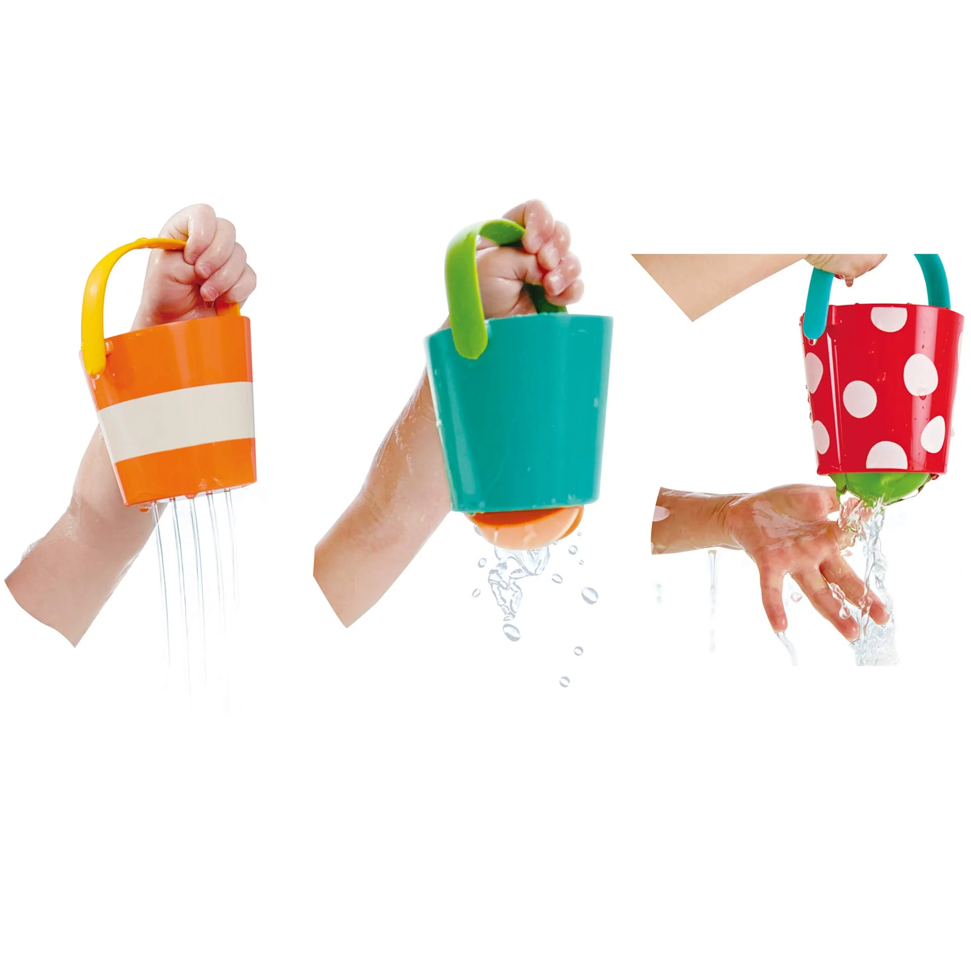 Hape Buntes Eimer-Set | Dreiteiliges Wasserrad-Badespielzeug für Kleinkinder, Mehrfarbig - Image 5