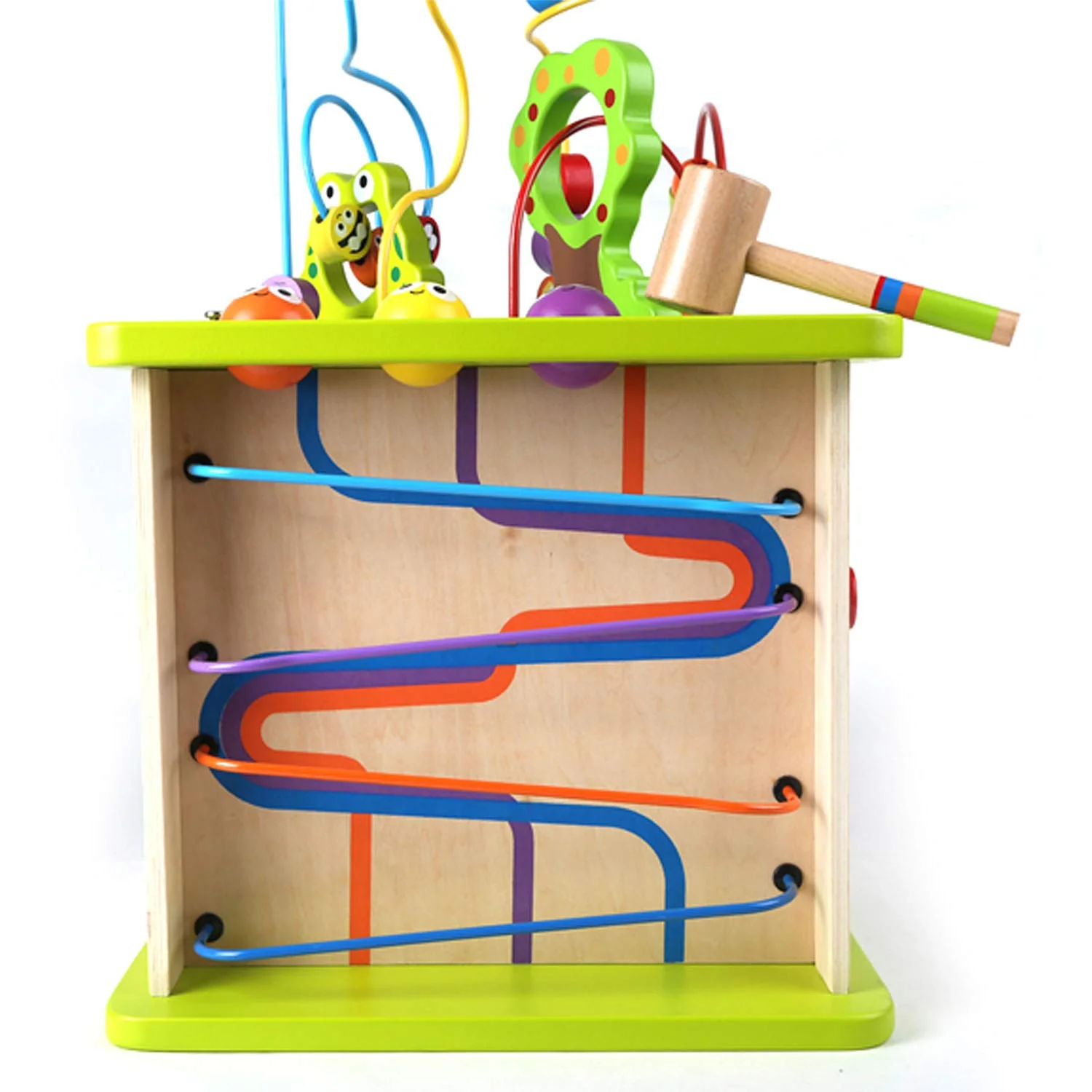 Hape Motorikwürfel „Kleine Tierchen“ aus Holz Multifunktions-Spielwürfel | Lernspielzeug aus Holz für Kleinkinder I fünfseitiges Busy Board I Montessori Spielzeug ab 1 Jahr - Image 5