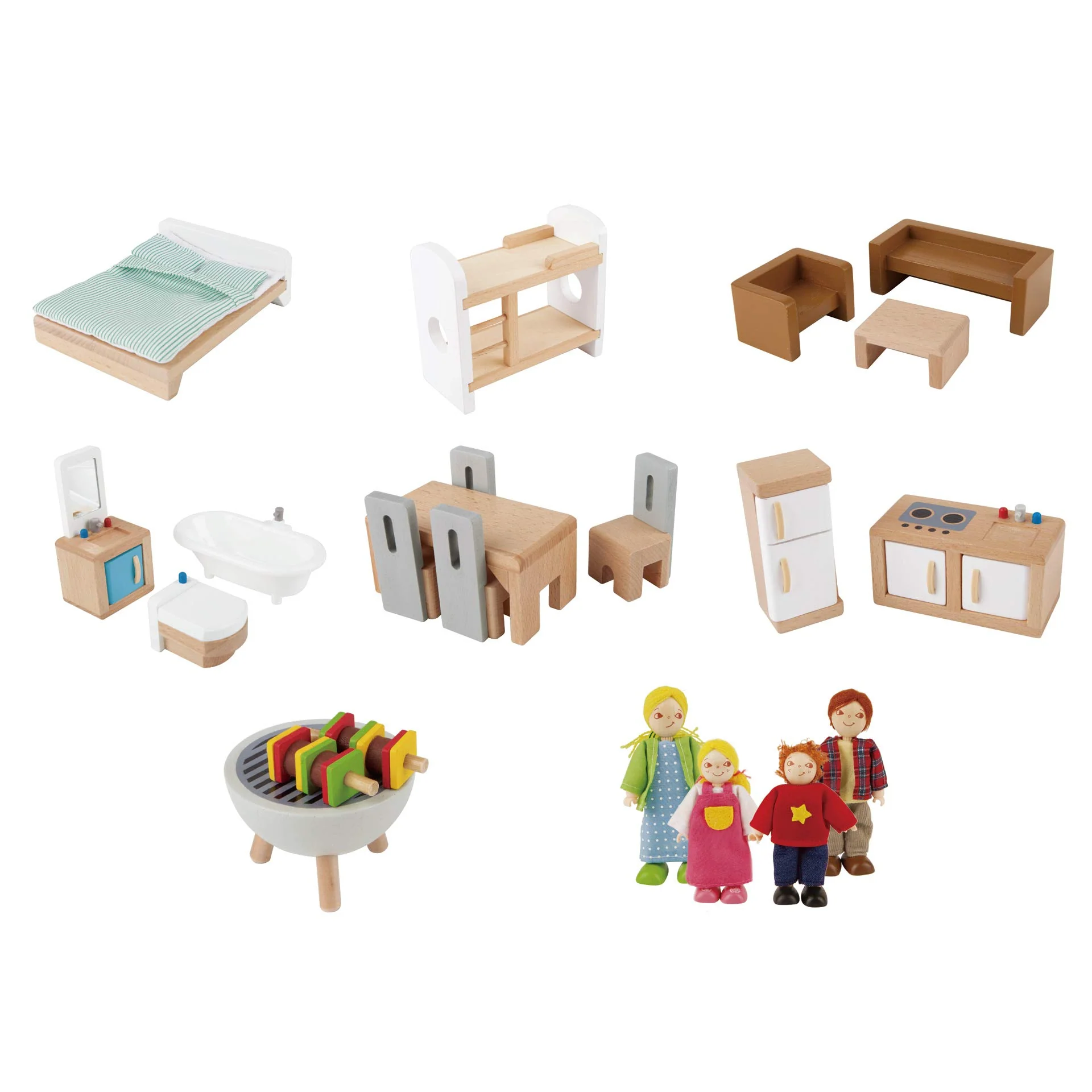 Hape Puppen-Villa Holz-Puppenhaus mit 10 Zimmern, kreatives Rollenspiel, inklusive Möbel und Zubehör, pädagogisches Spielzeug, für Kinder ab 3 Jahren - Image 6