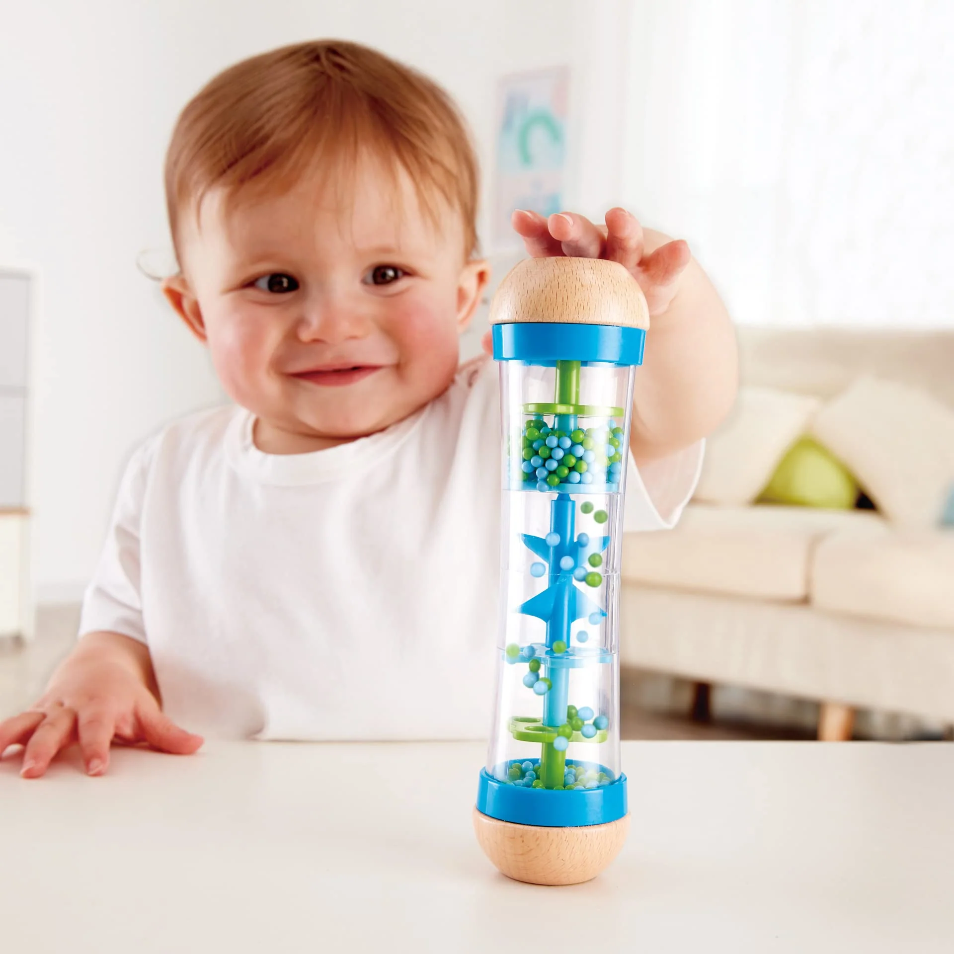 Hape Regenmacher | Mini-Rassel aus Holz Musikspielzeug, Blau - Image 9